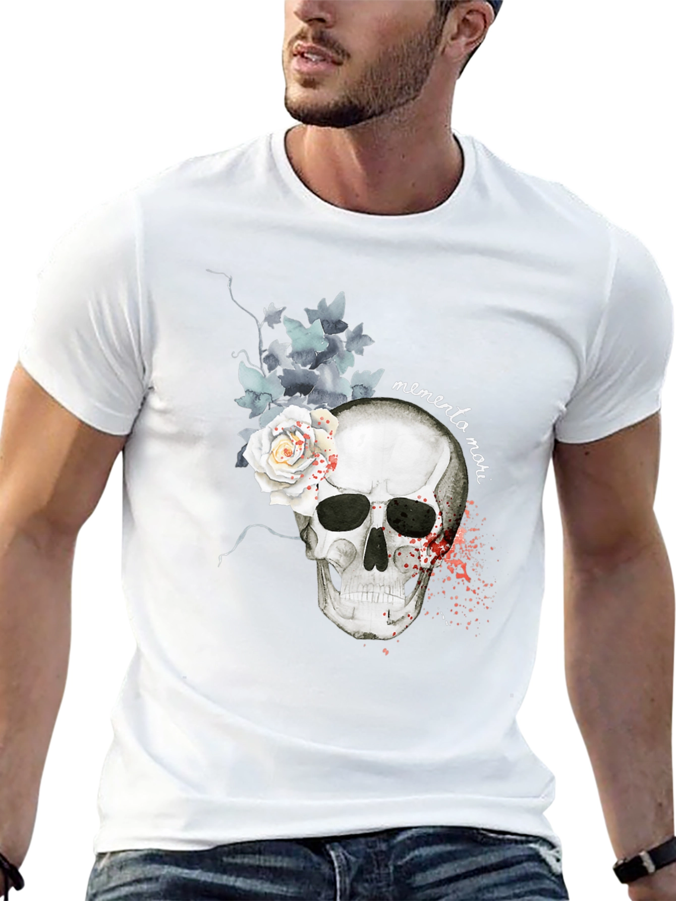 Memento Mori Skull & Rose Graphic Tee