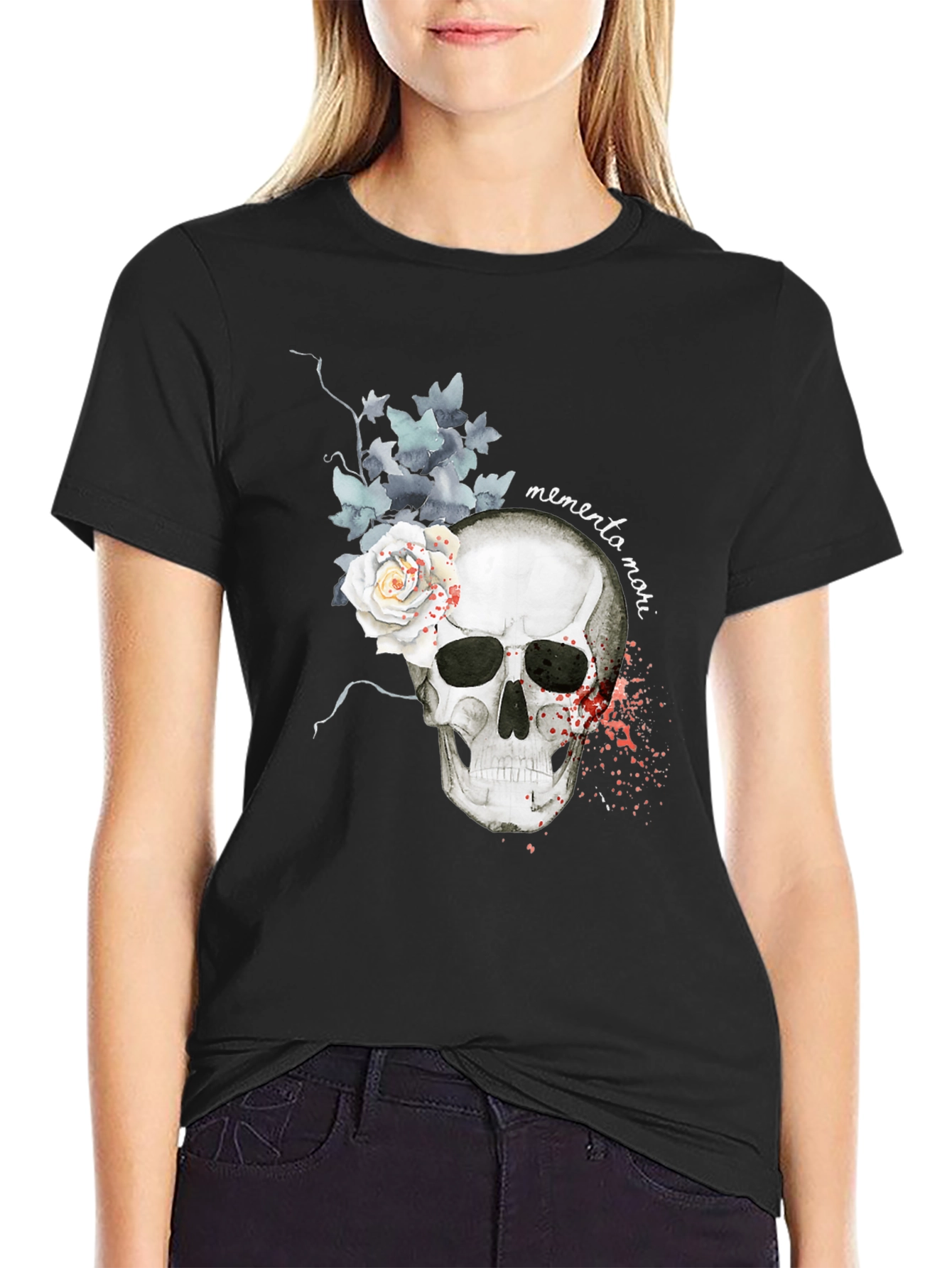 Memento Mori Skull & Rose Graphic Tee