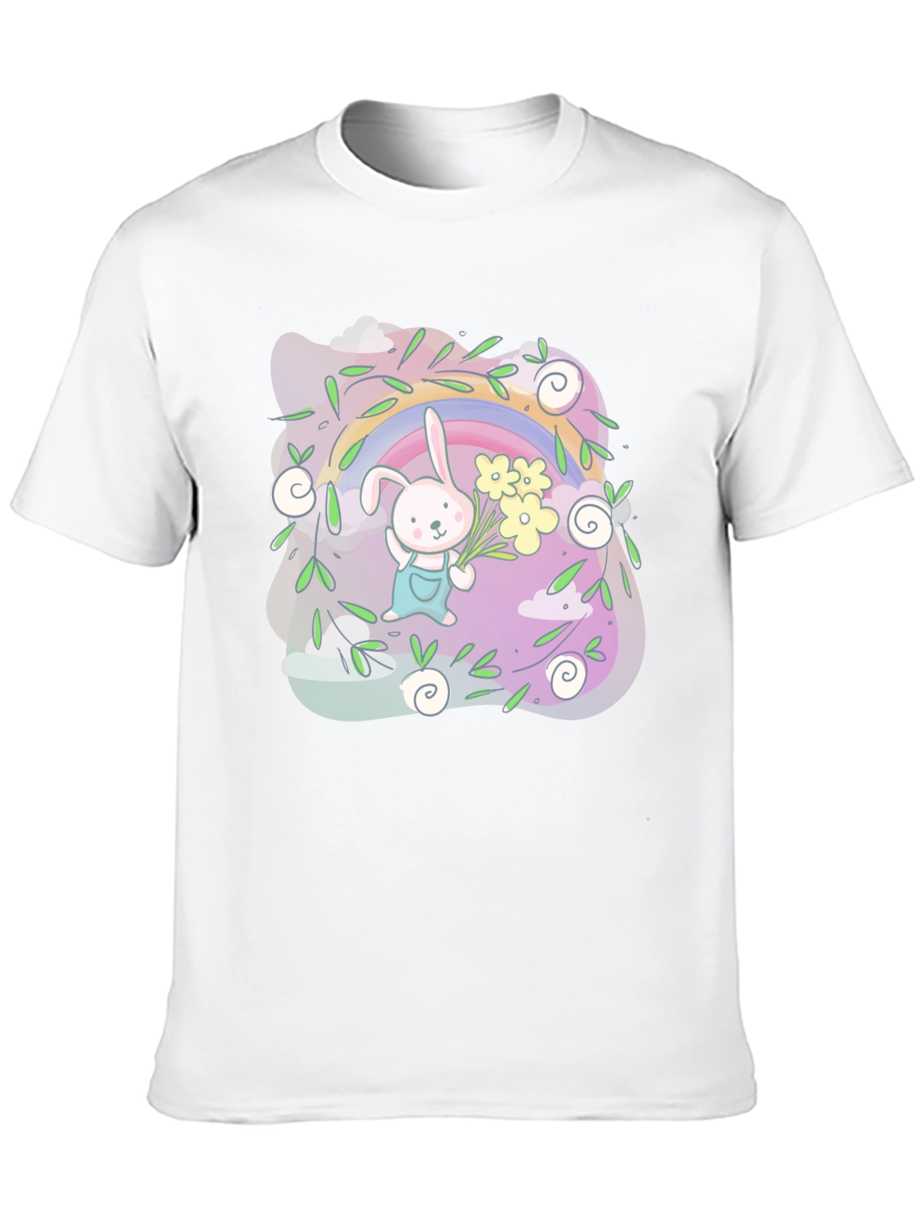 Cute Bunny Rainbow Graphic Tee