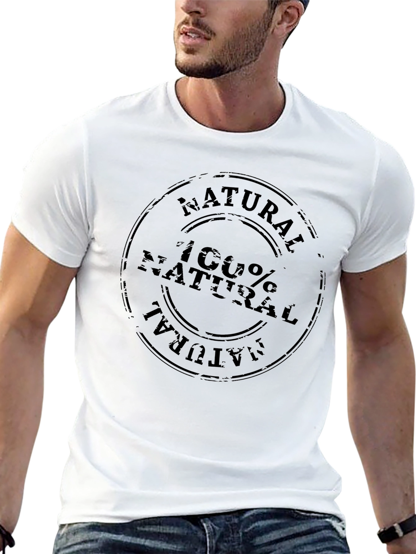 100% Natural Graphic T-Shirt - Black