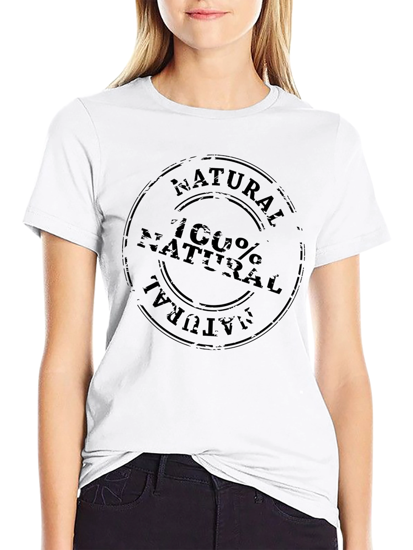 100% Natural Graphic T-Shirt - Black
