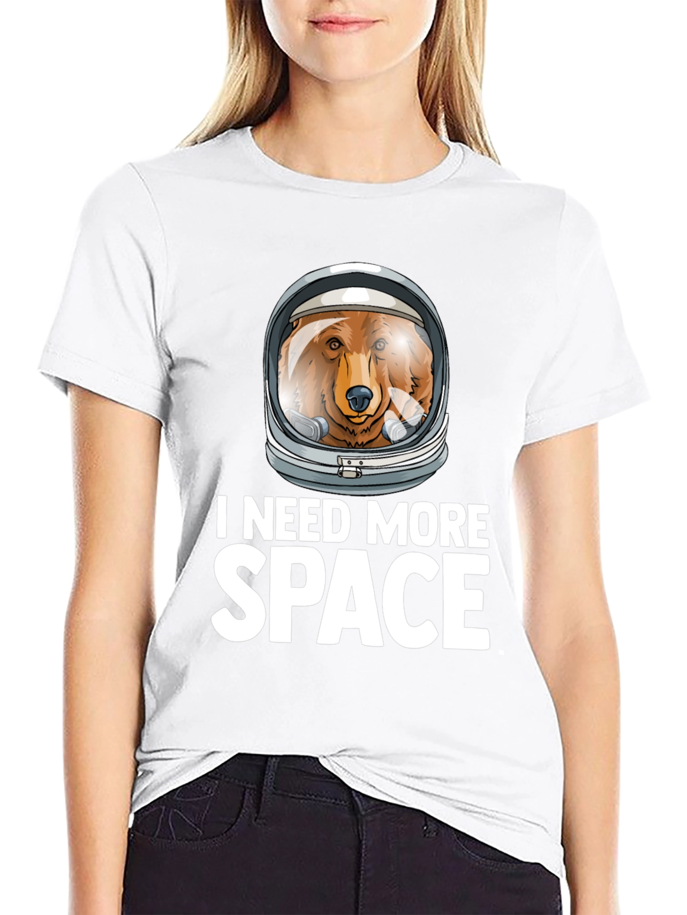 I Need More Space Bear Astronaut Graphic T-Shirt