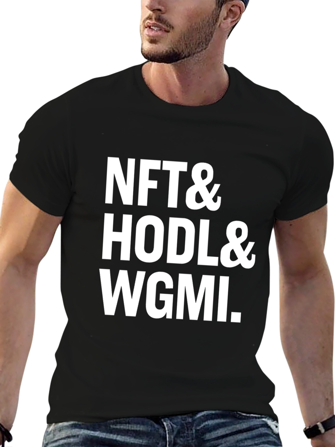NFT HODL WGMI Black Graphic Tee