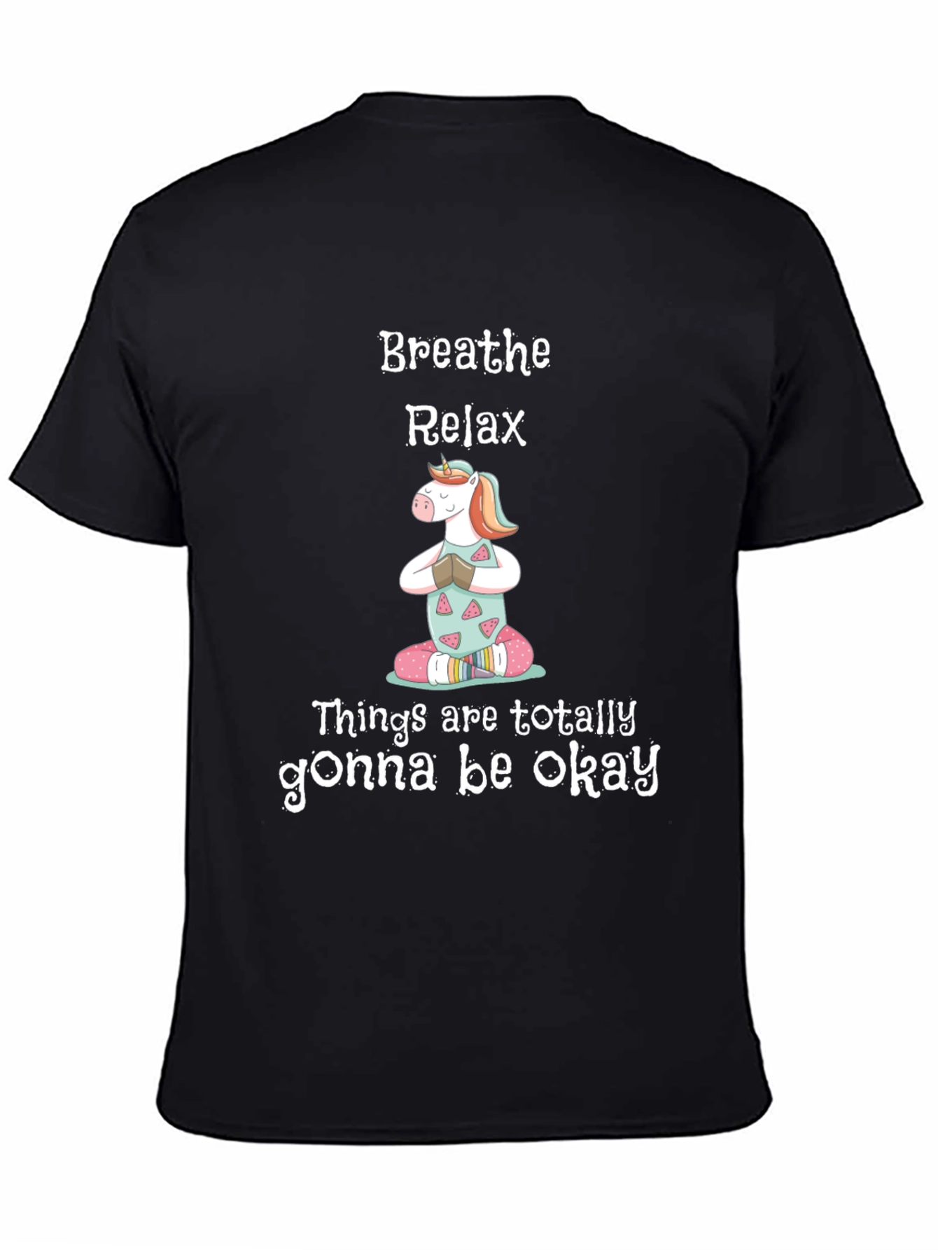 Breathe Relax Unicorn Graphic T-Shirt
