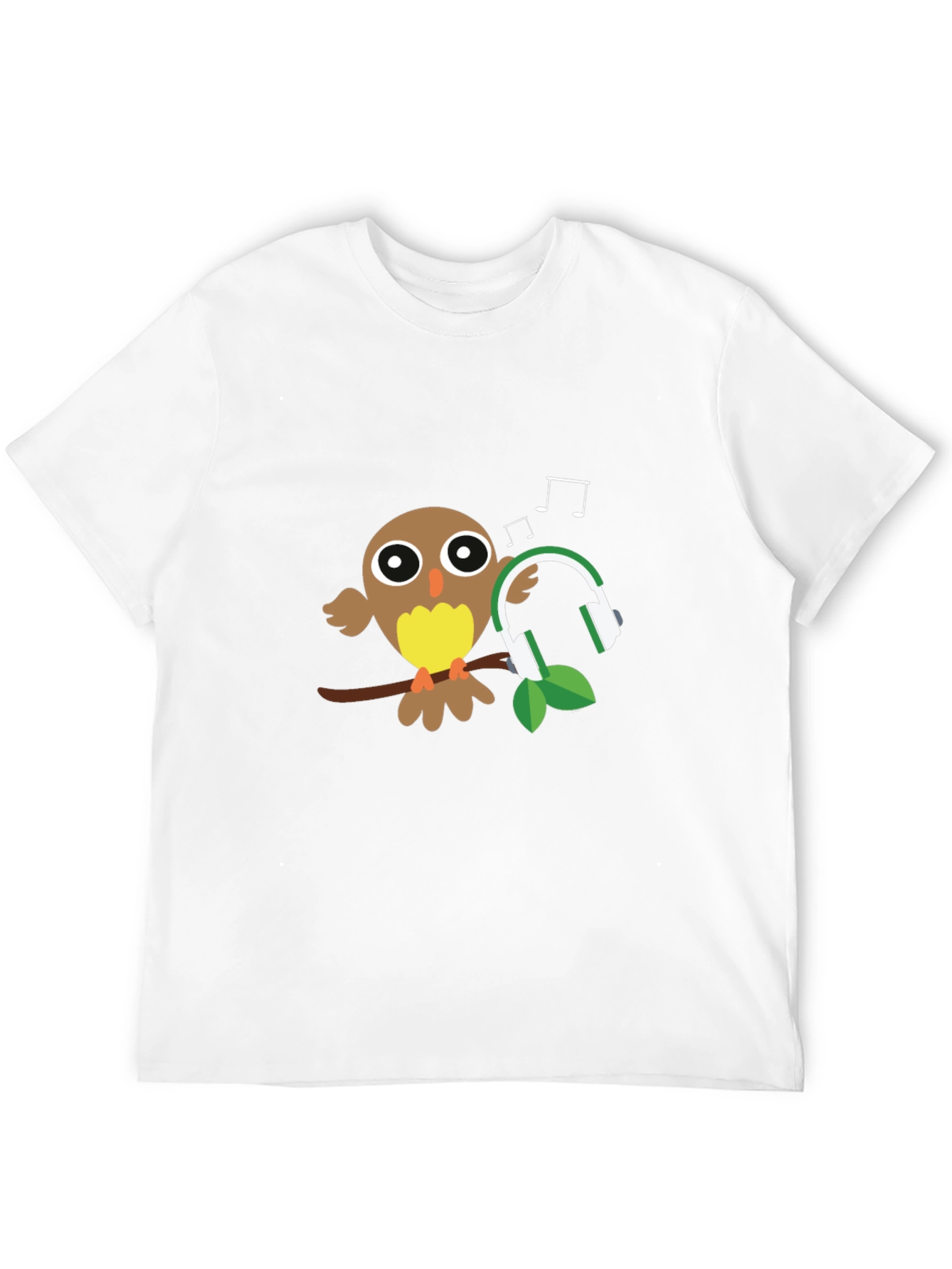 Owl with Headphones Graphic T-Shirt
