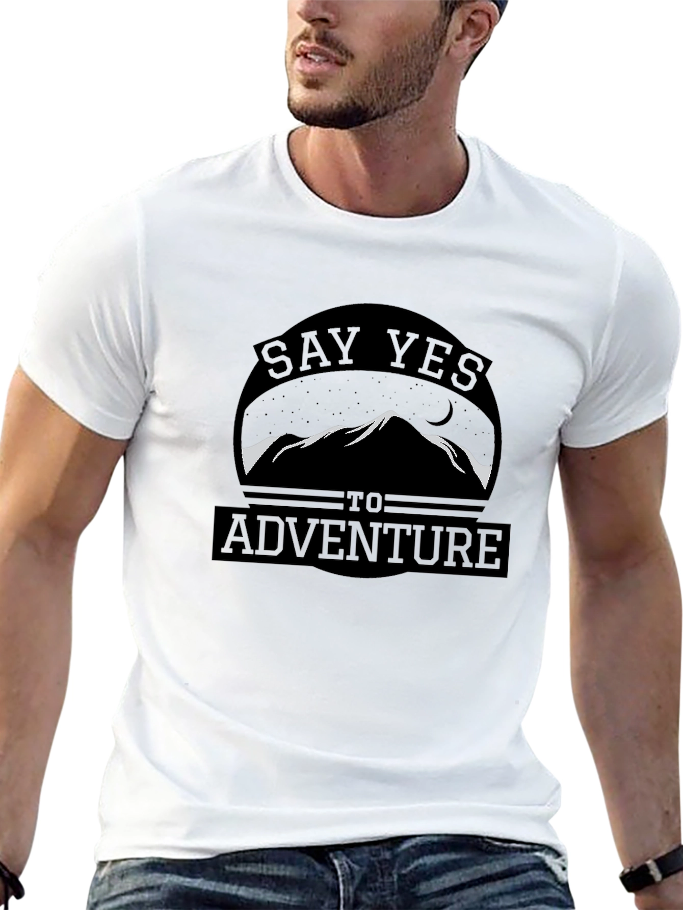 Say Yes To Adventure Black Graphic Tee