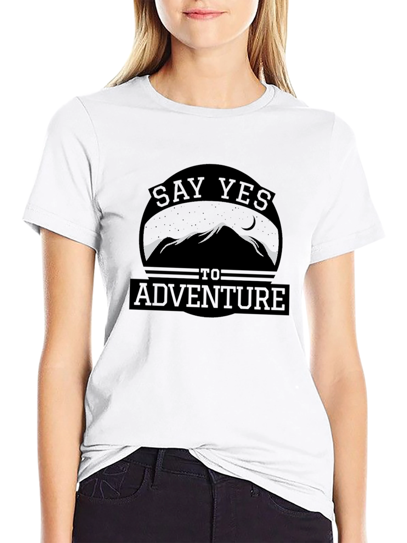 Say Yes To Adventure Black Graphic Tee