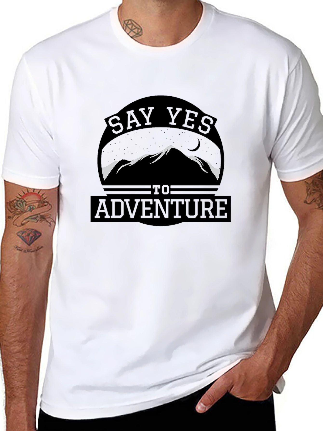 Say Yes To Adventure Black Graphic Tee