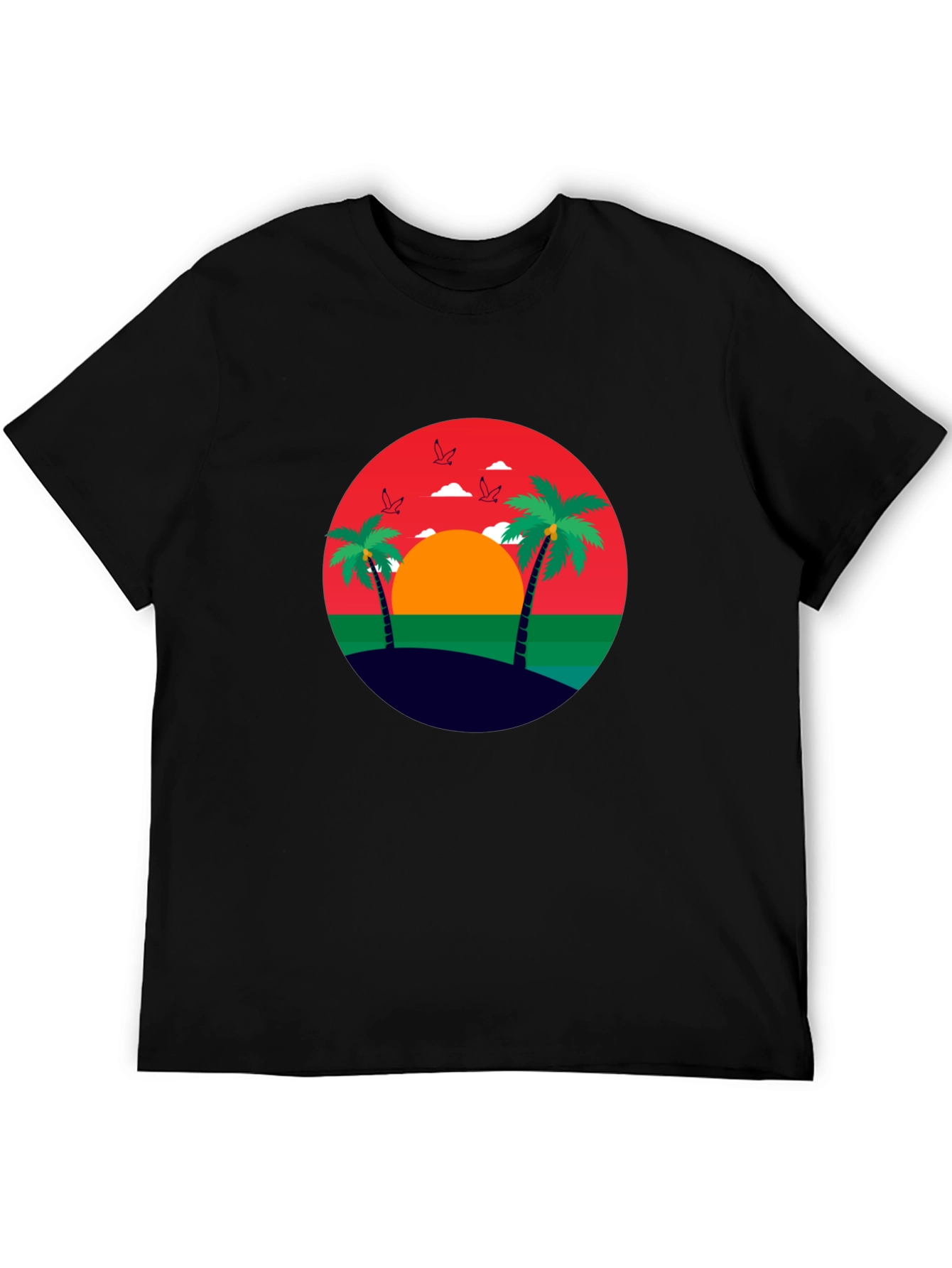 Tropical Sunset Palm Tree Graphic Tee
