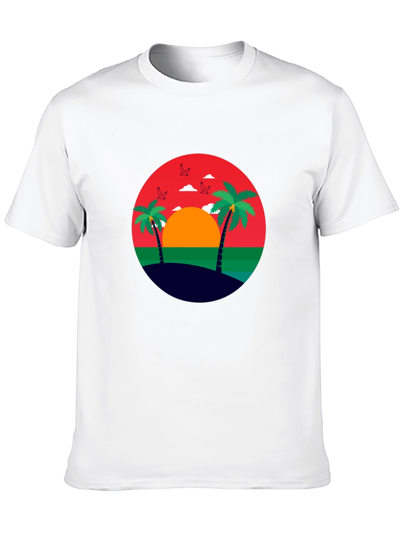 Tropical Sunset Palm Tree Graphic Tee