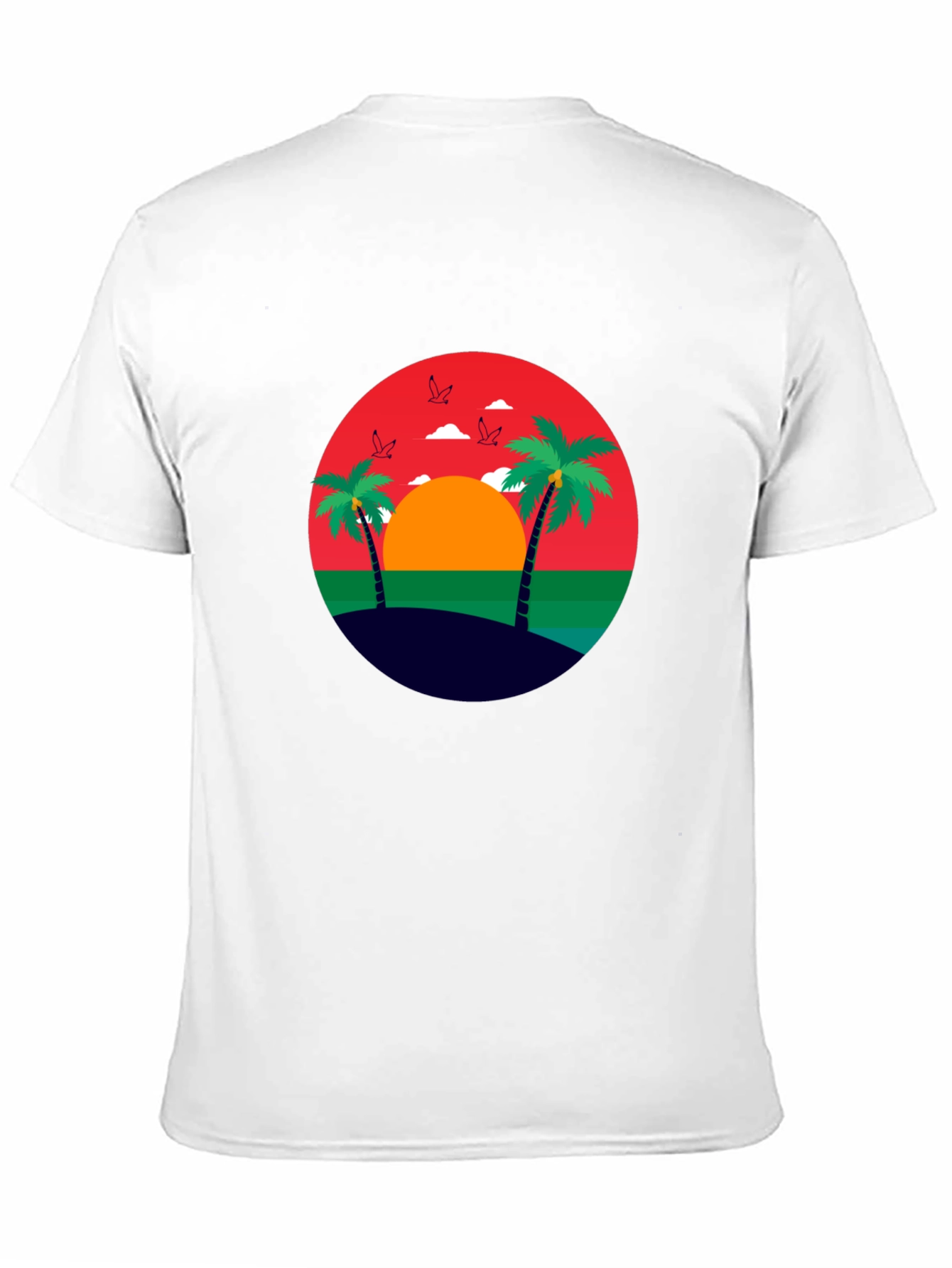 Tropical Sunset Palm Tree Graphic Tee