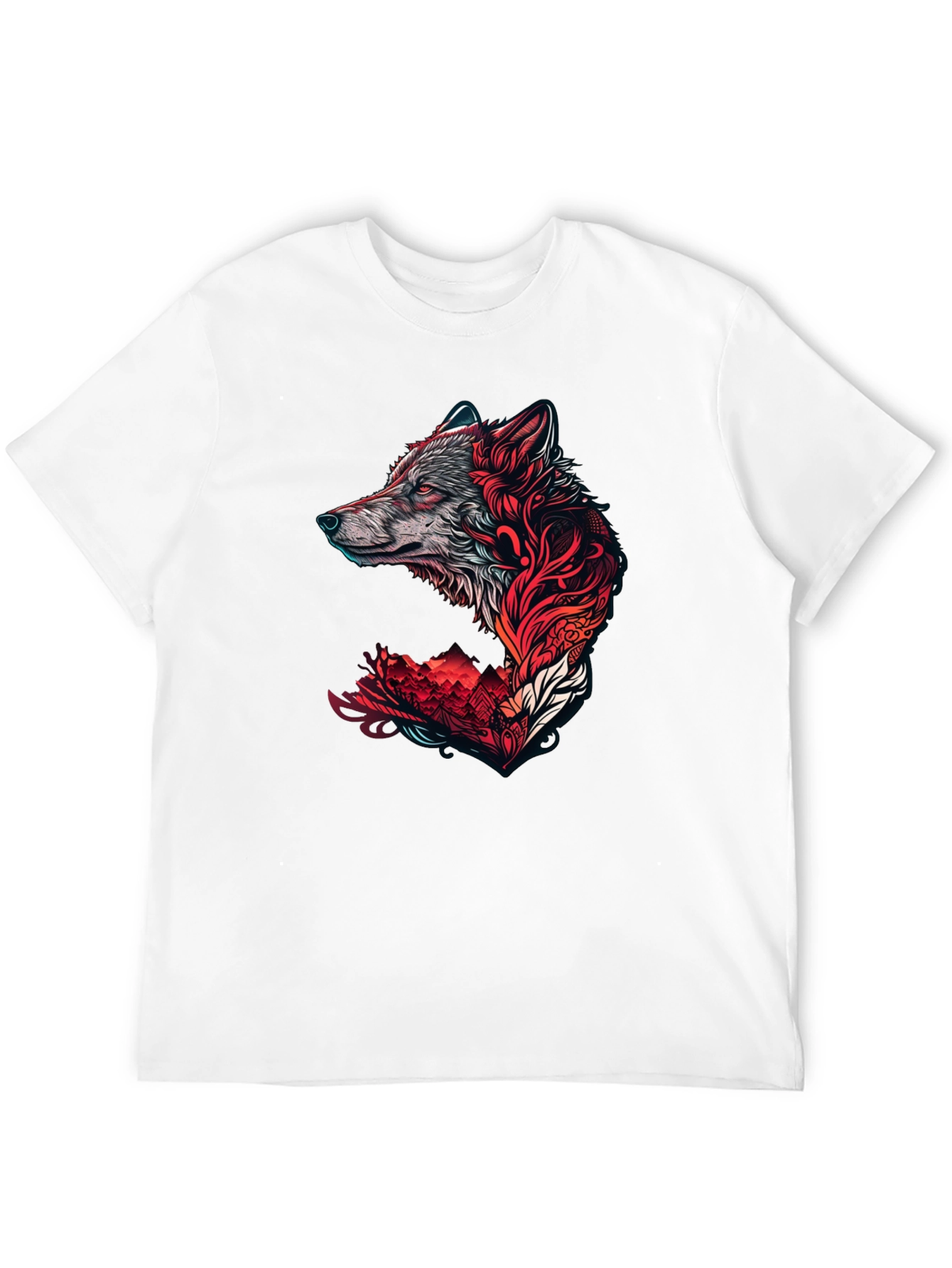 Wolf Graphic Print T-Shirt - Stylish Black Tee