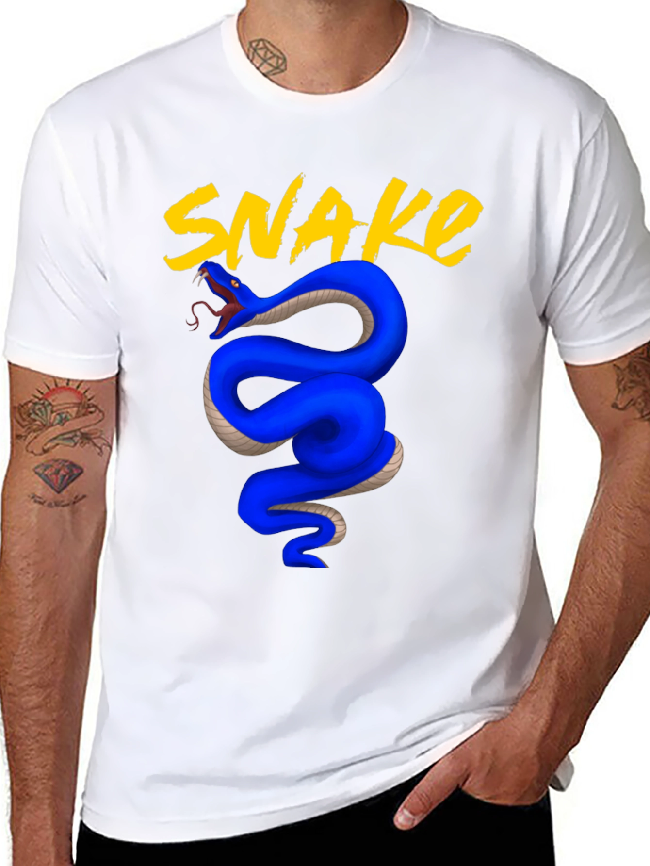 Blue Snake Graphic Tee - Bold & Stylish