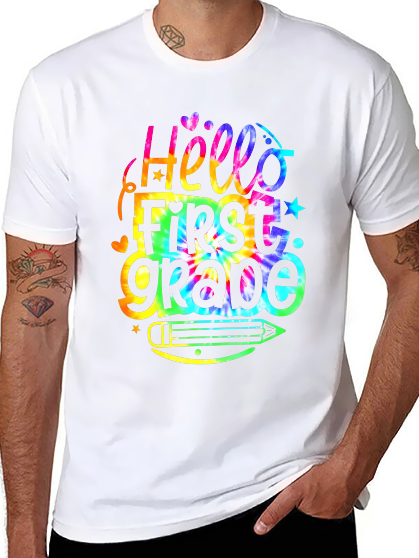 Hello First Grade Tie Dye T-Shirt