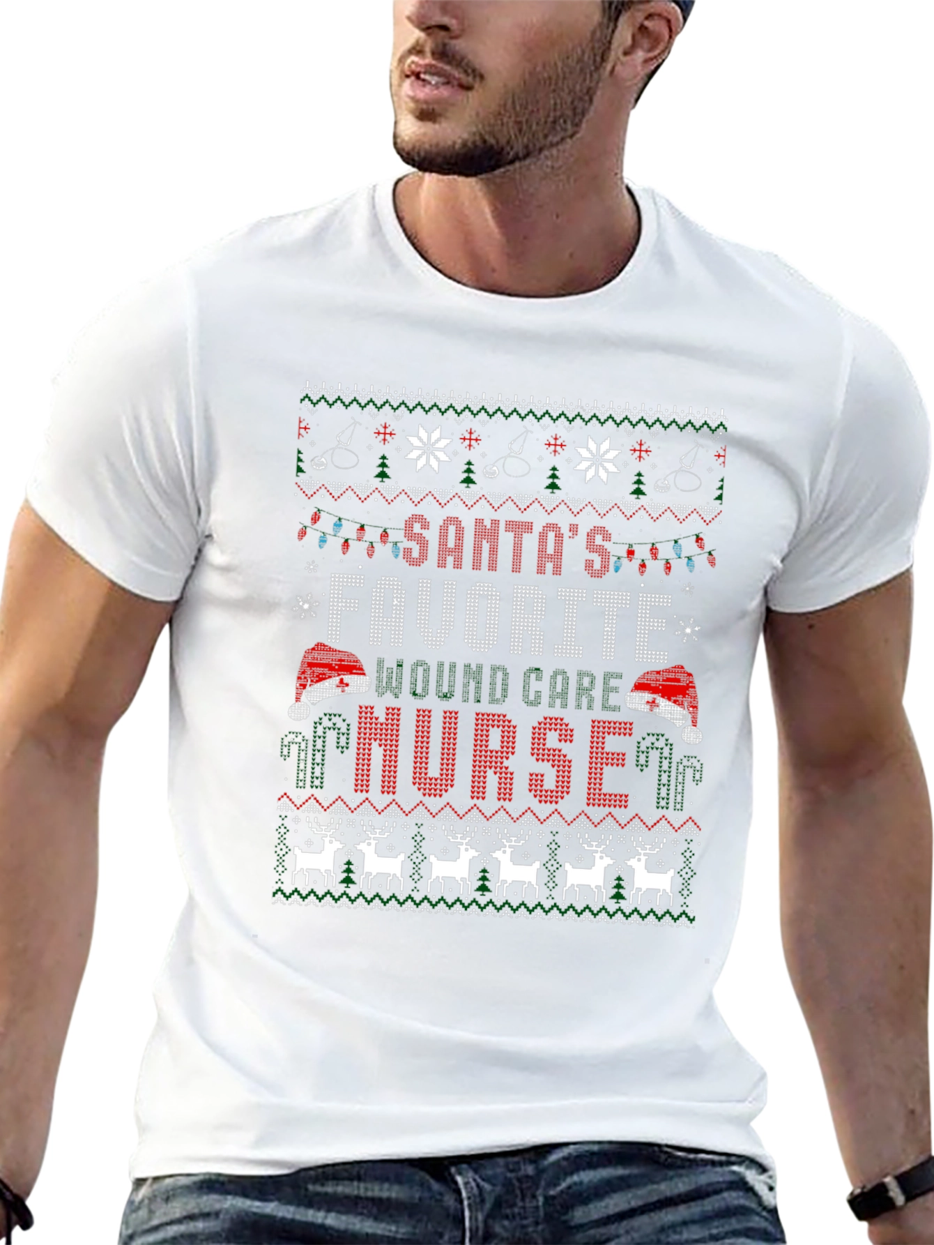 Santas Favorite Nurse Ugly Christmas Sweater T-Shirt