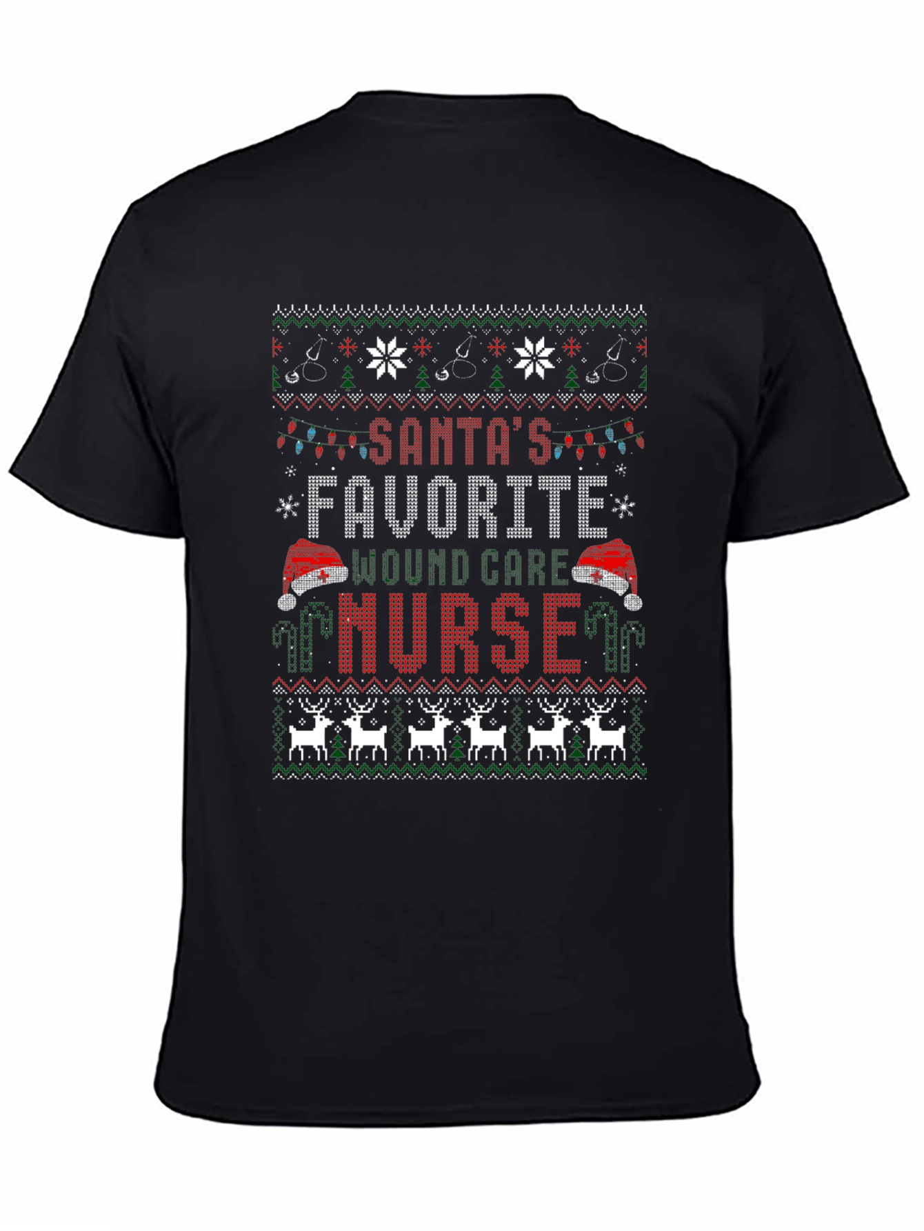 Santas Favorite Nurse Ugly Christmas Sweater T-Shirt