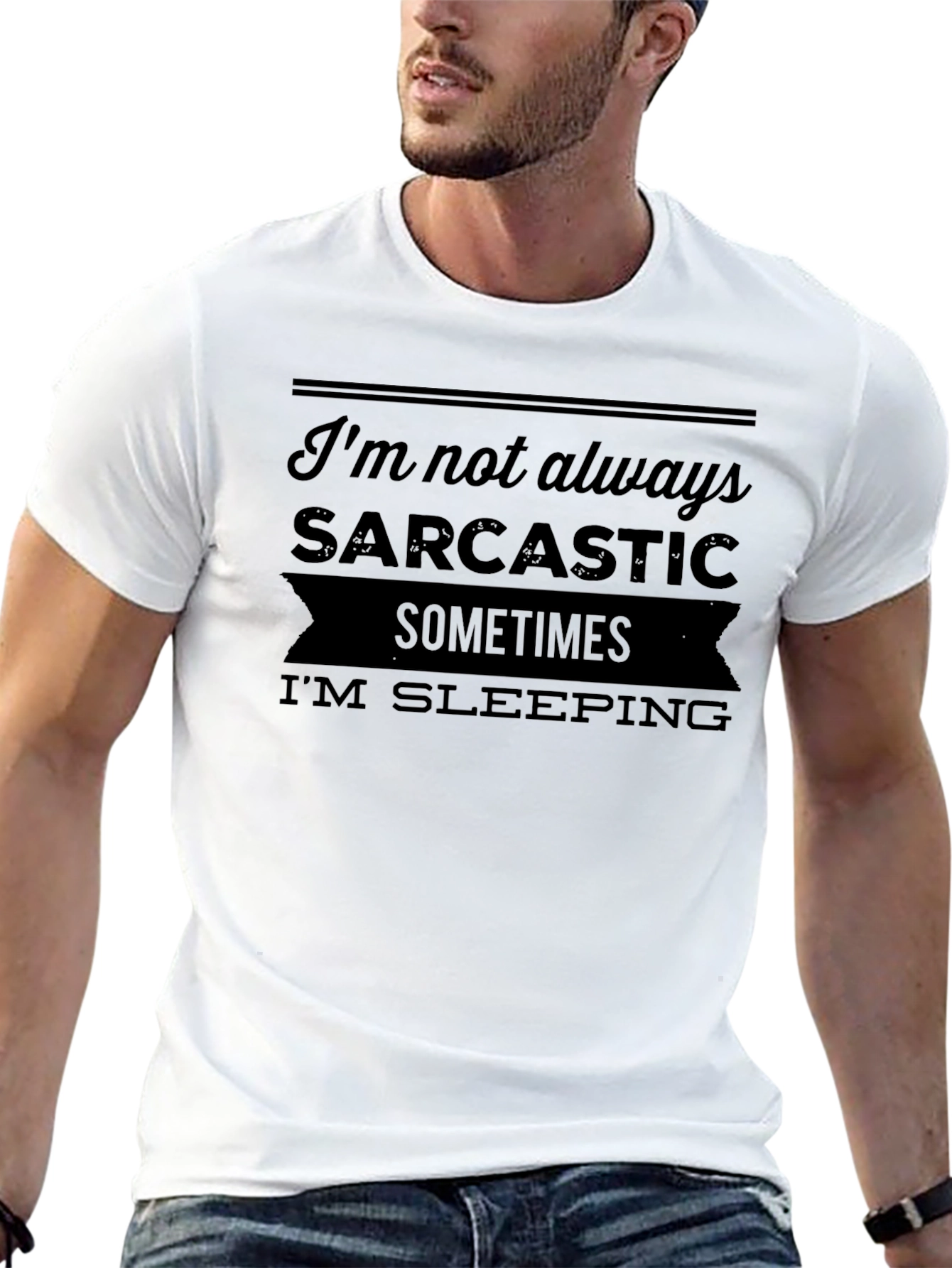 Sarcastic Sleep Black Graphic T-Shirt
