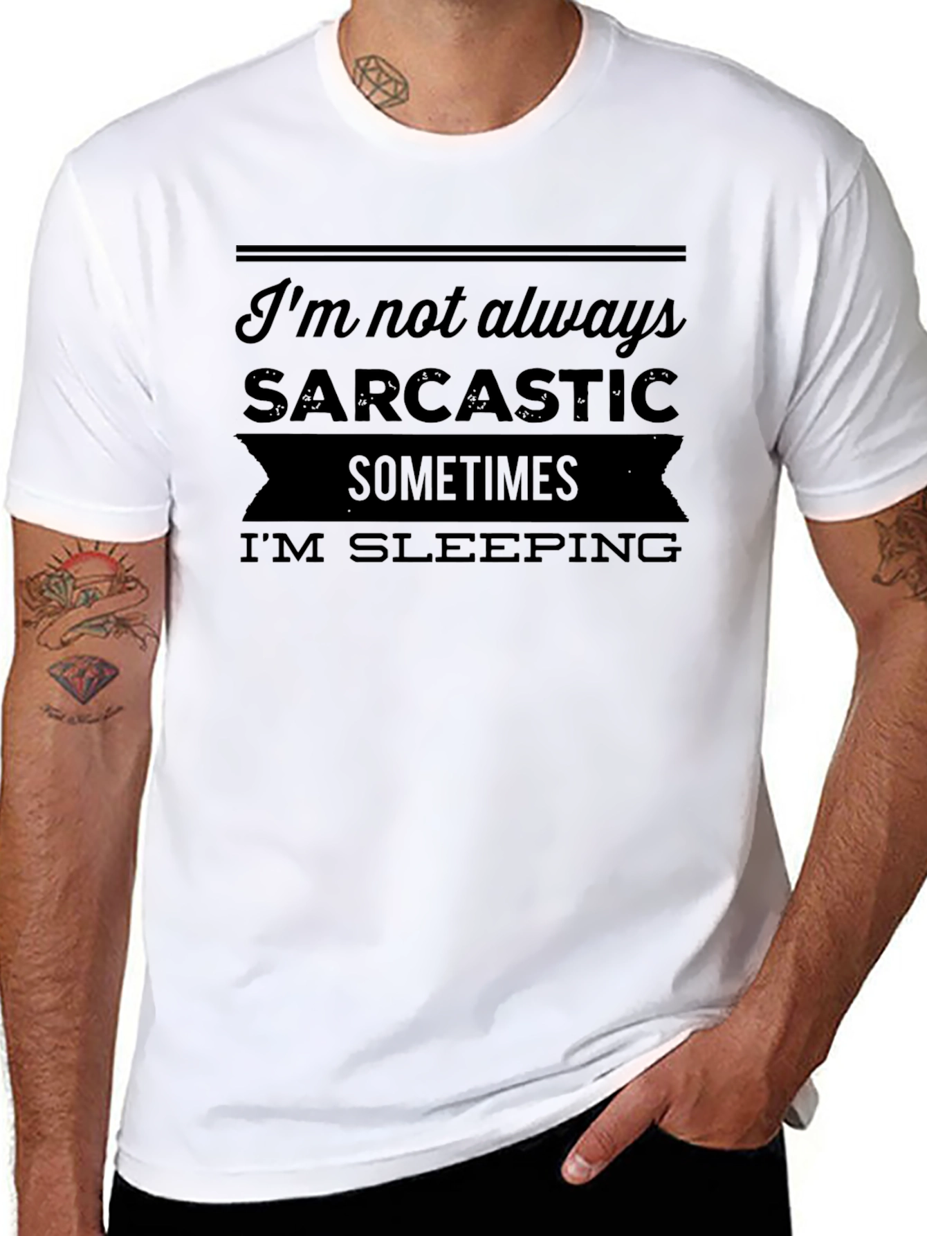 Sarcastic Sleep Black Graphic T-Shirt