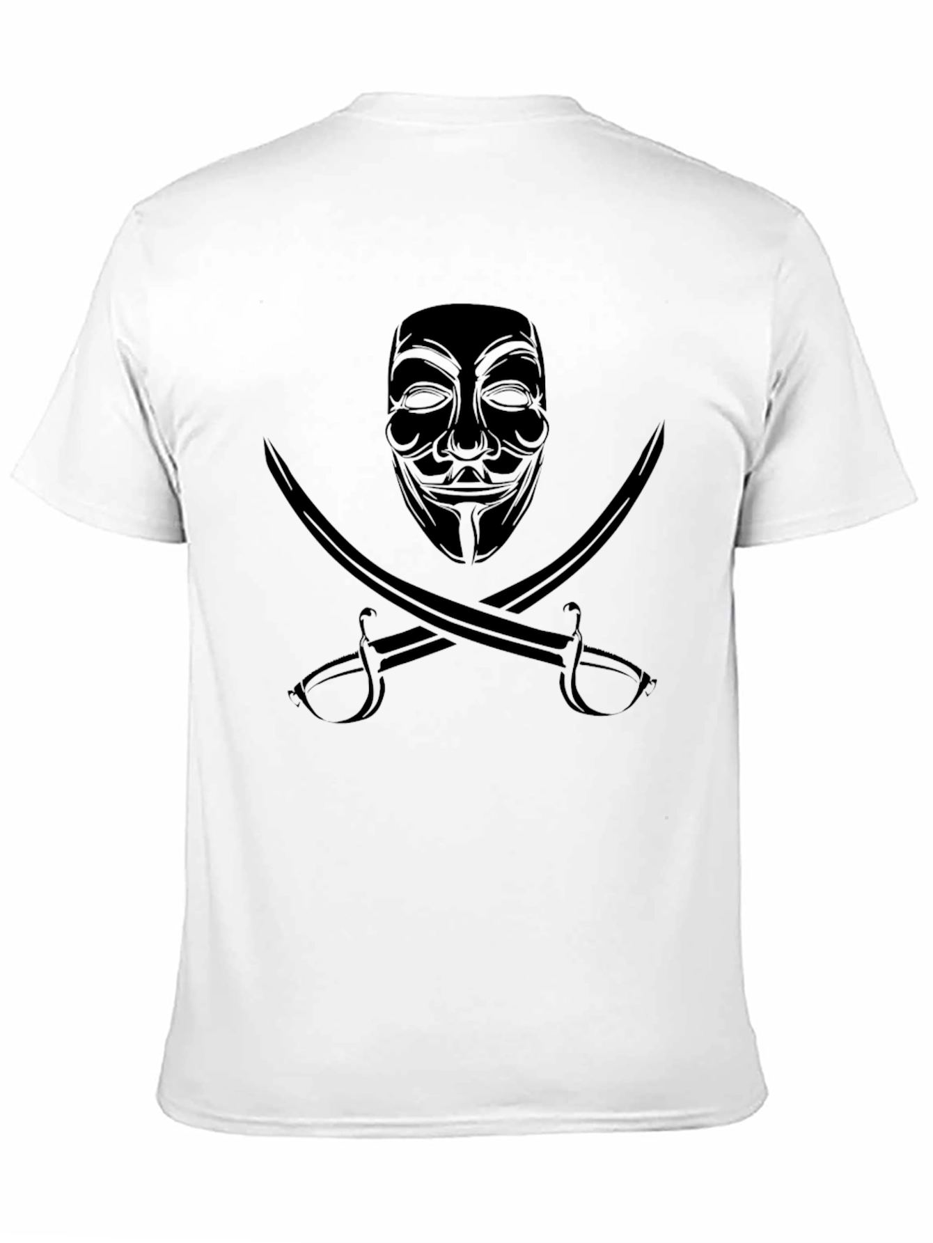 Anonymous Mask & Swords Graphic T-Shirt - Black