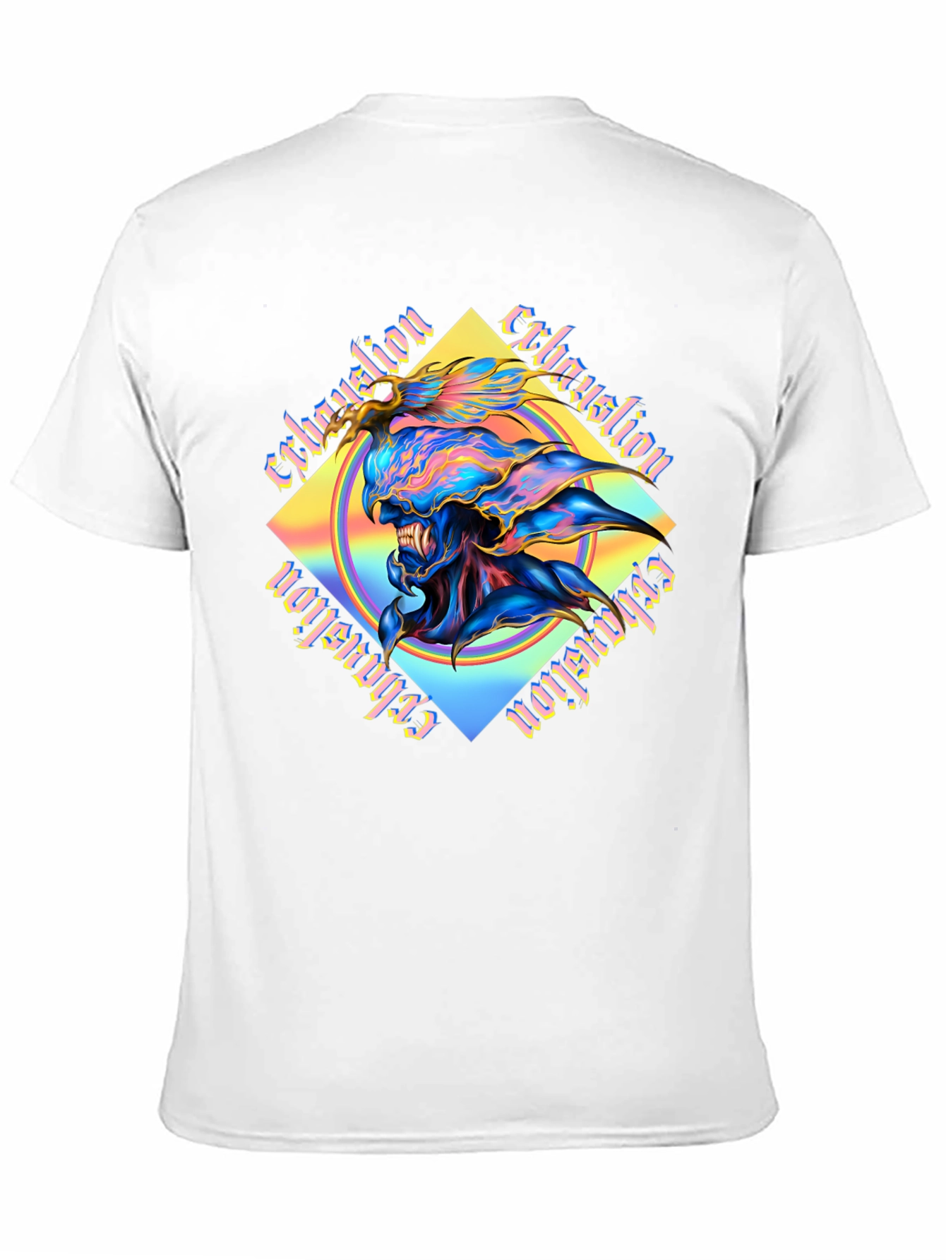 Exhaustion Graphic Print Black T-Shirt