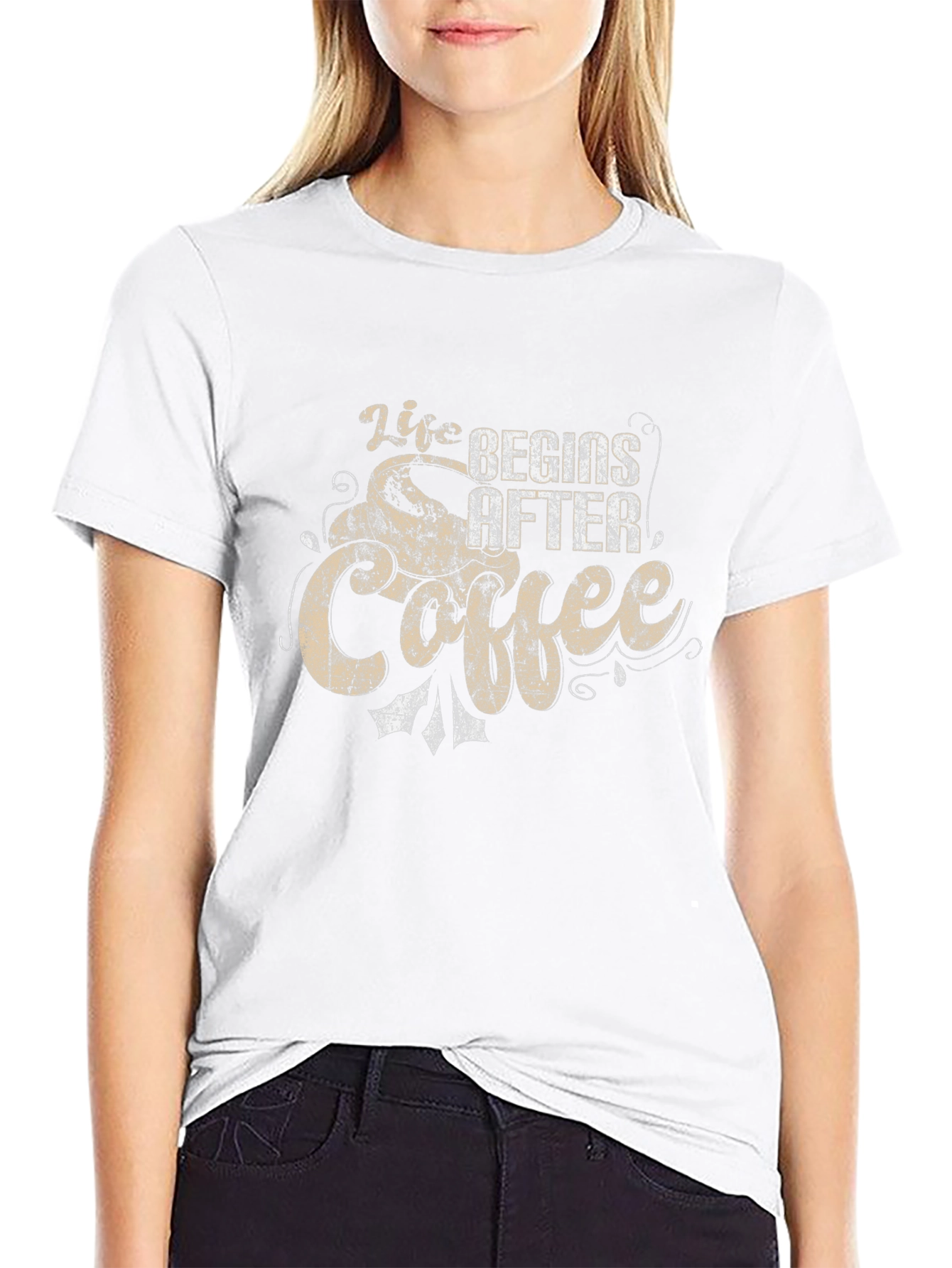 Life Begins After Coffee Graphic T-Shirt