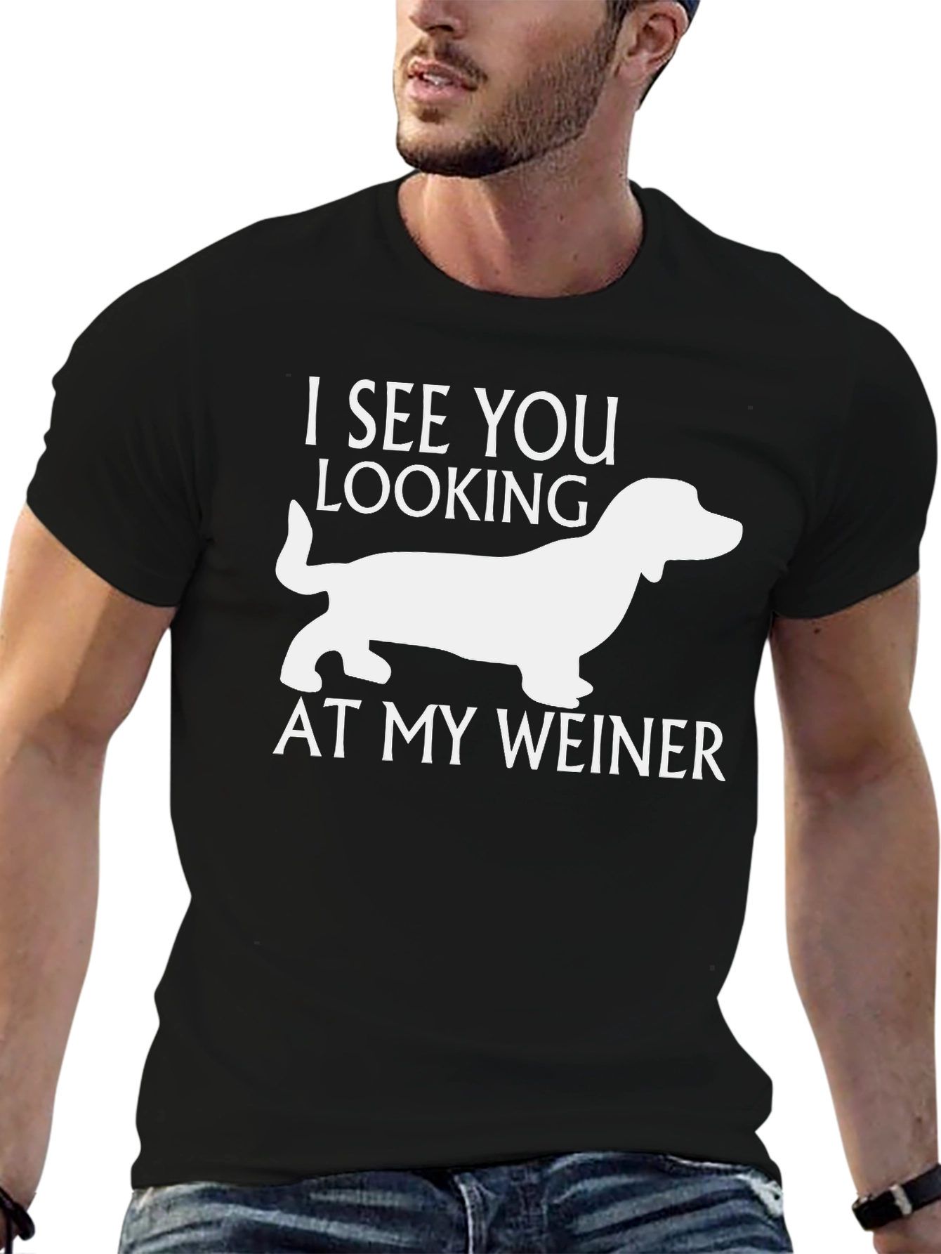 Funny Weiner Dog T-Shirt - I See You Looking!