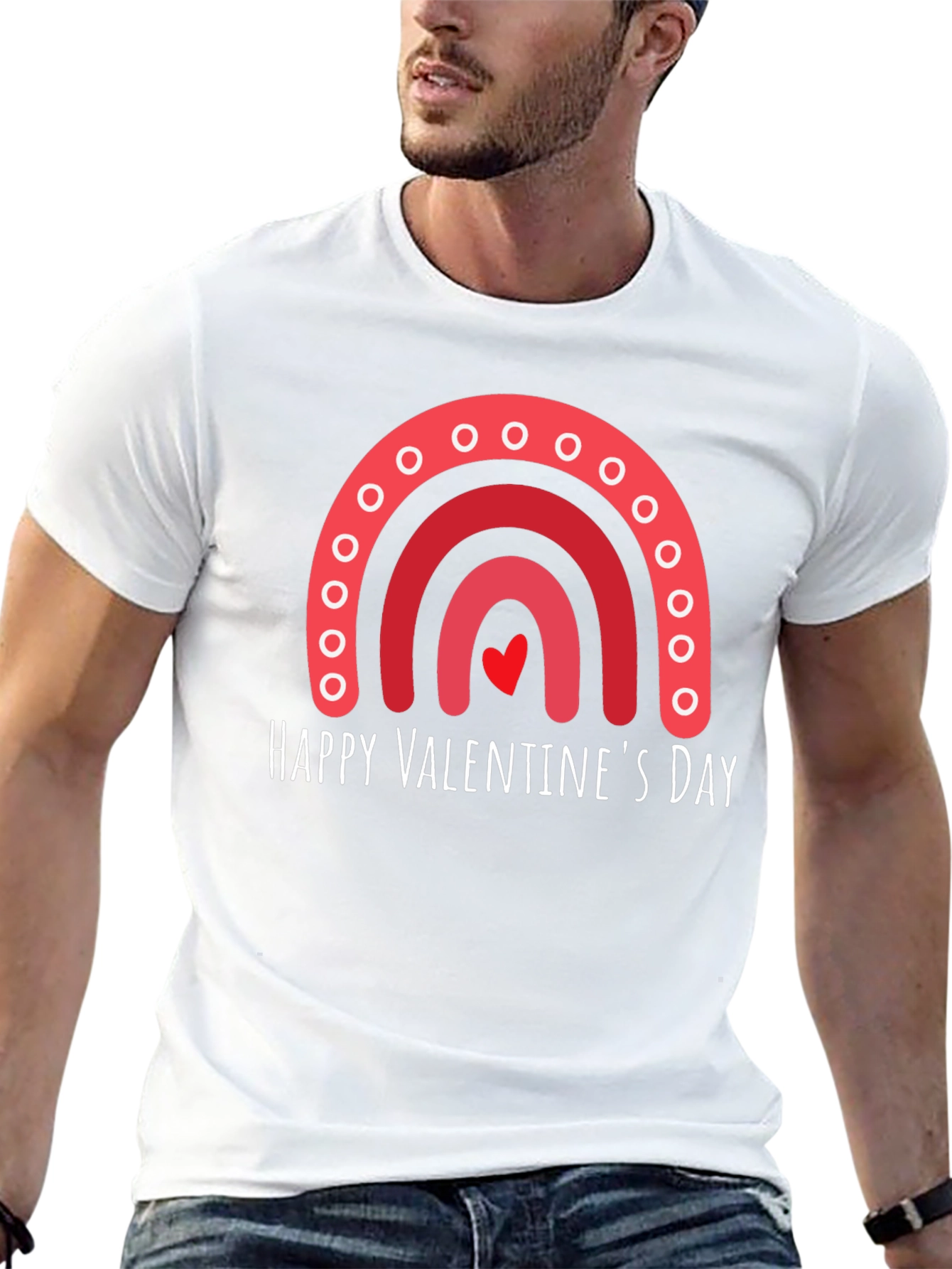Happy Valentines Day Rainbow Graphic Tee