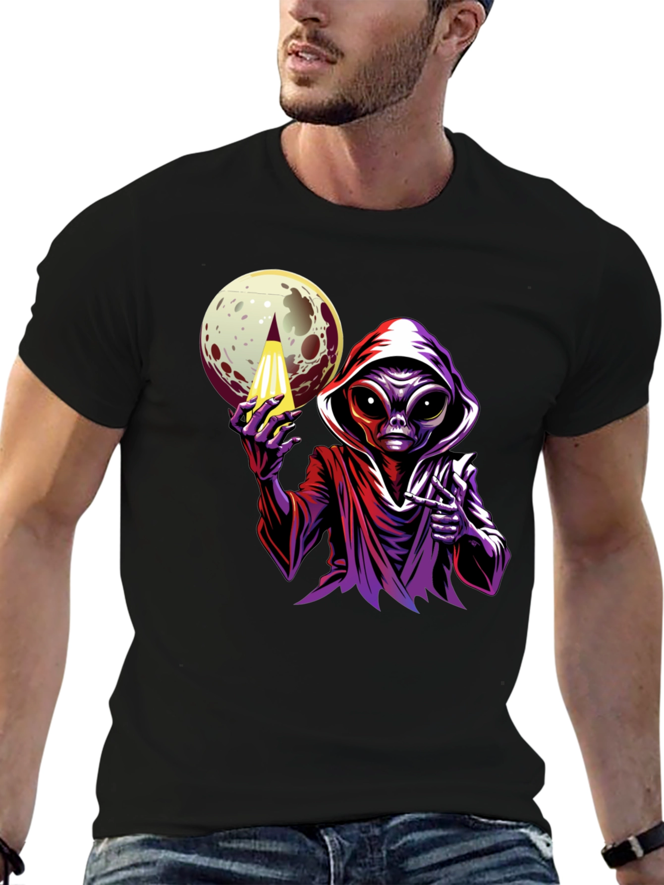Alien Moon Graphic Tee - Sci-Fi Style