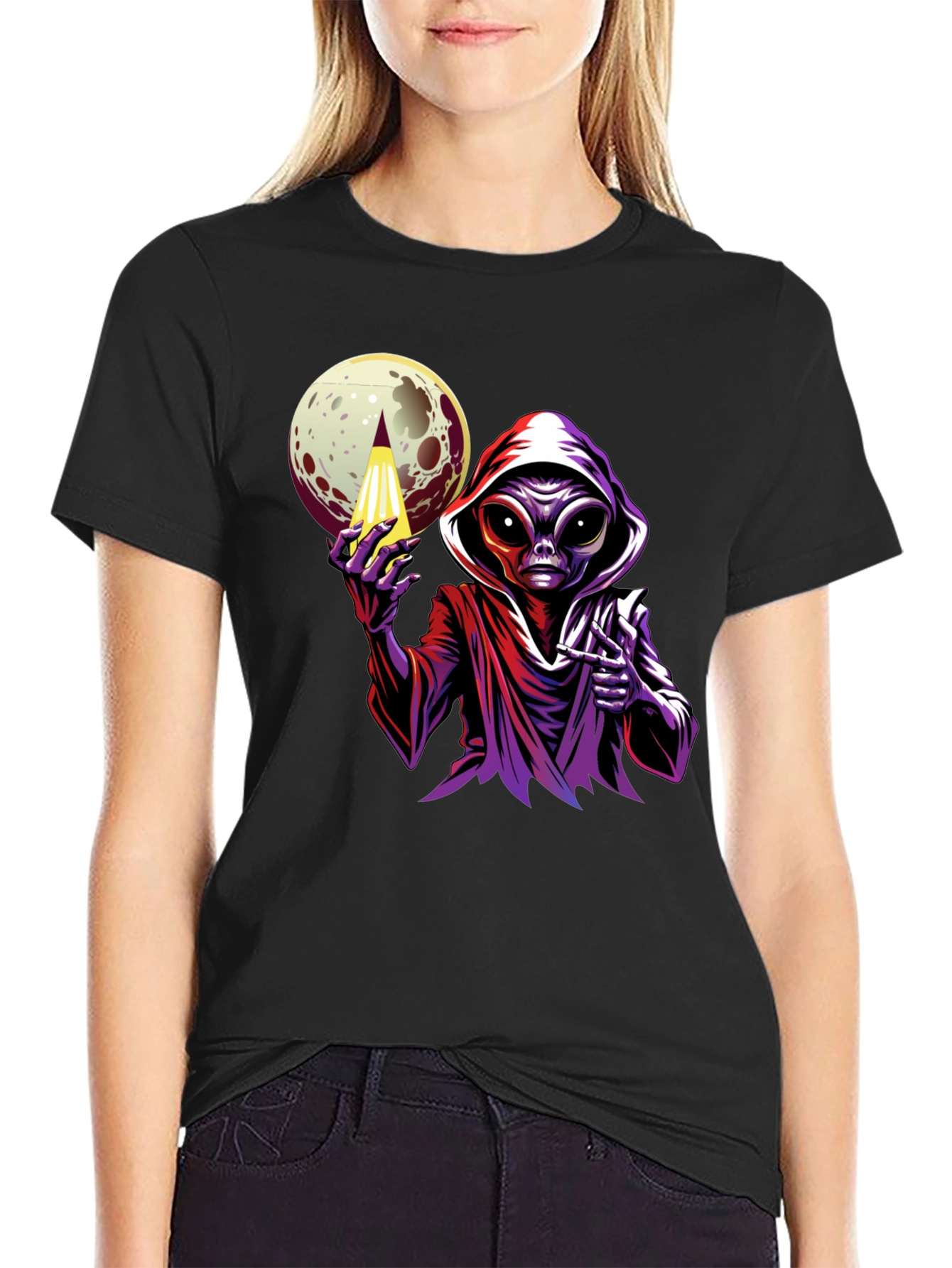 Alien Moon Graphic Tee - Sci-Fi Style