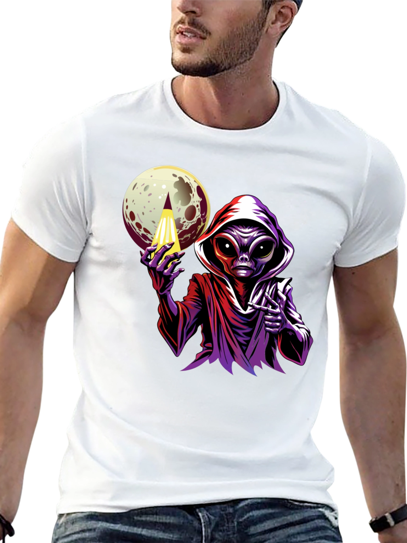 Alien Moon Graphic Tee - Sci-Fi Style