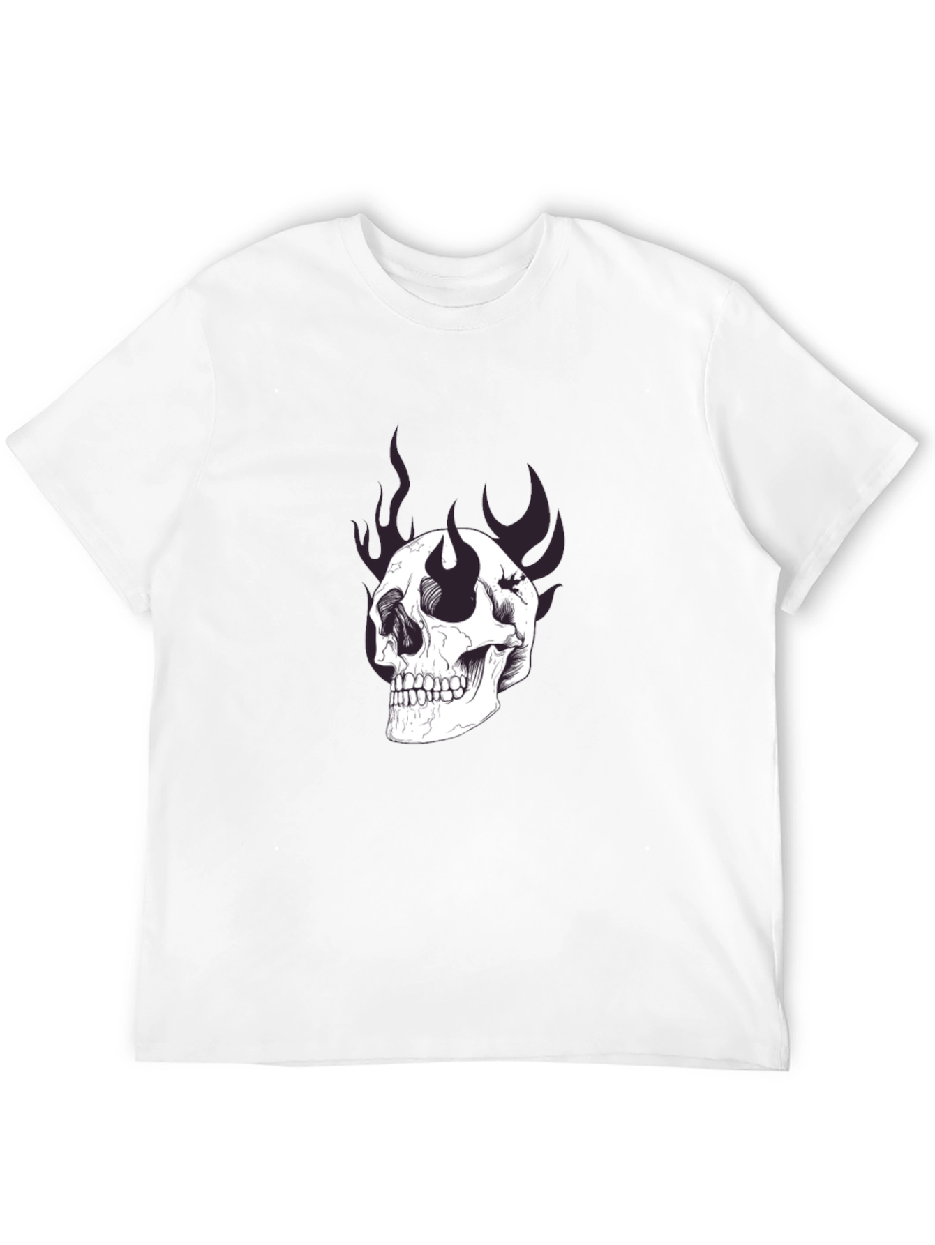 Skull Graphic Print Black T-Shirt