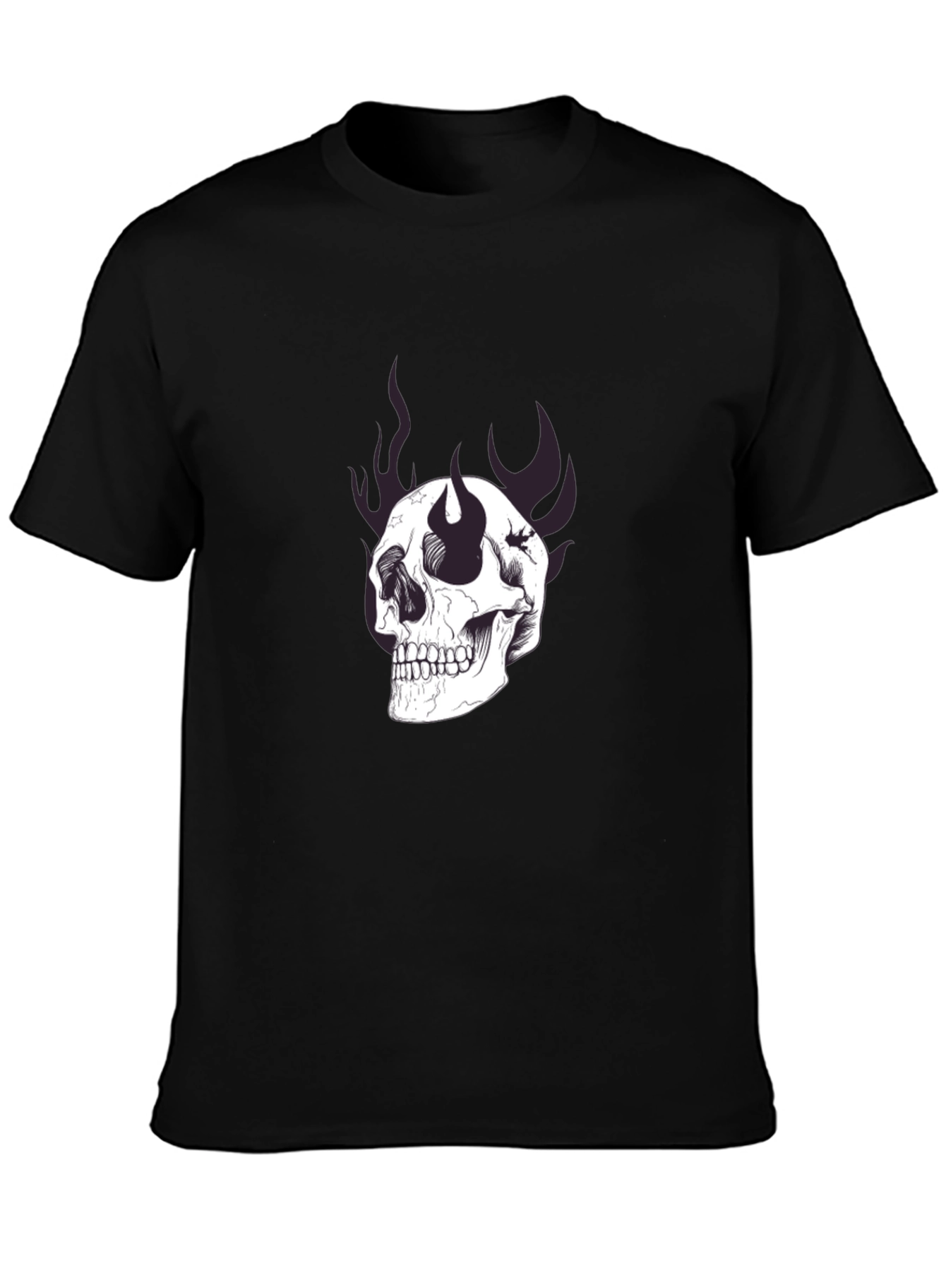 Skull Graphic Print Black T-Shirt