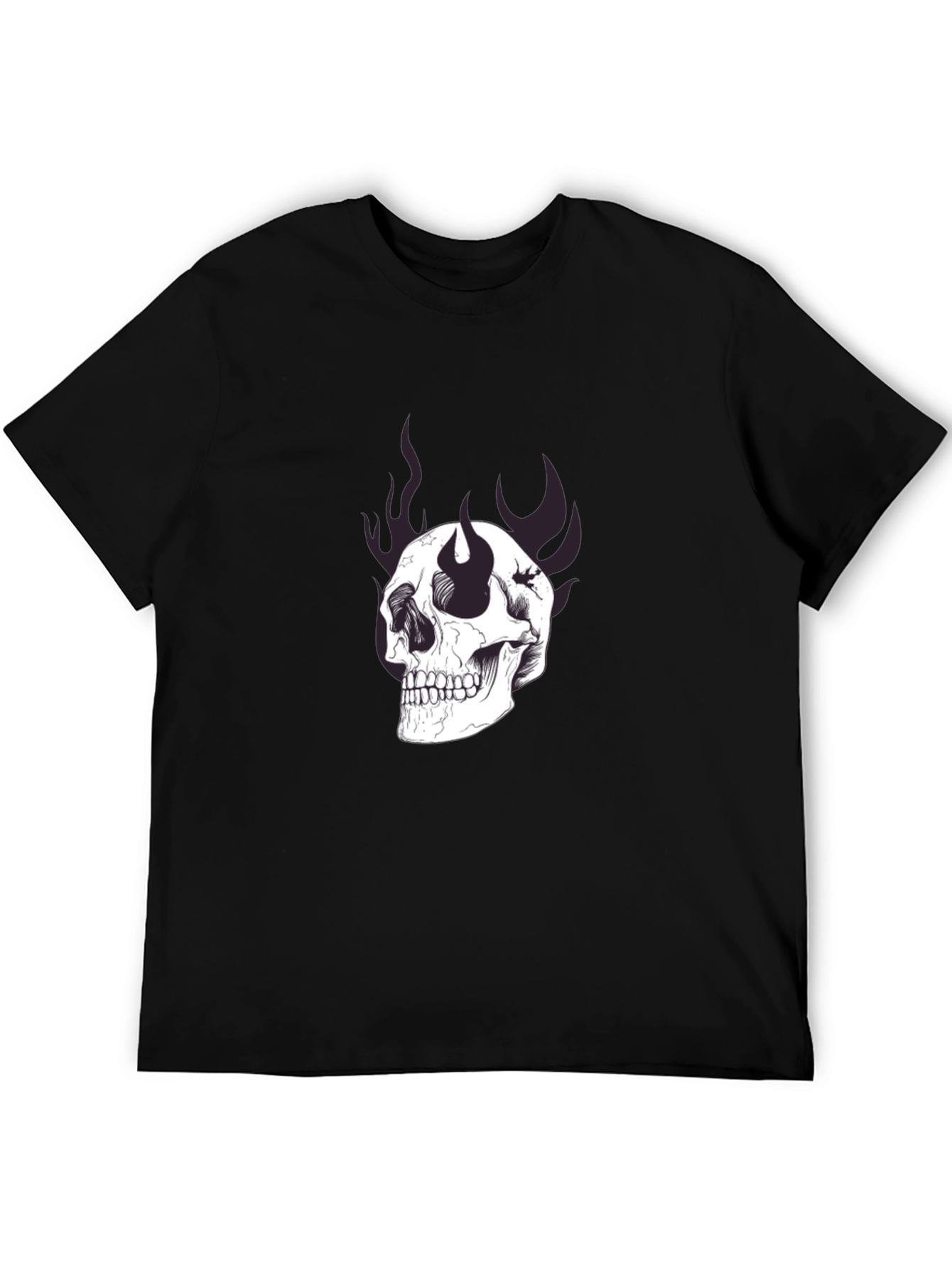 Skull Graphic Print Black T-Shirt