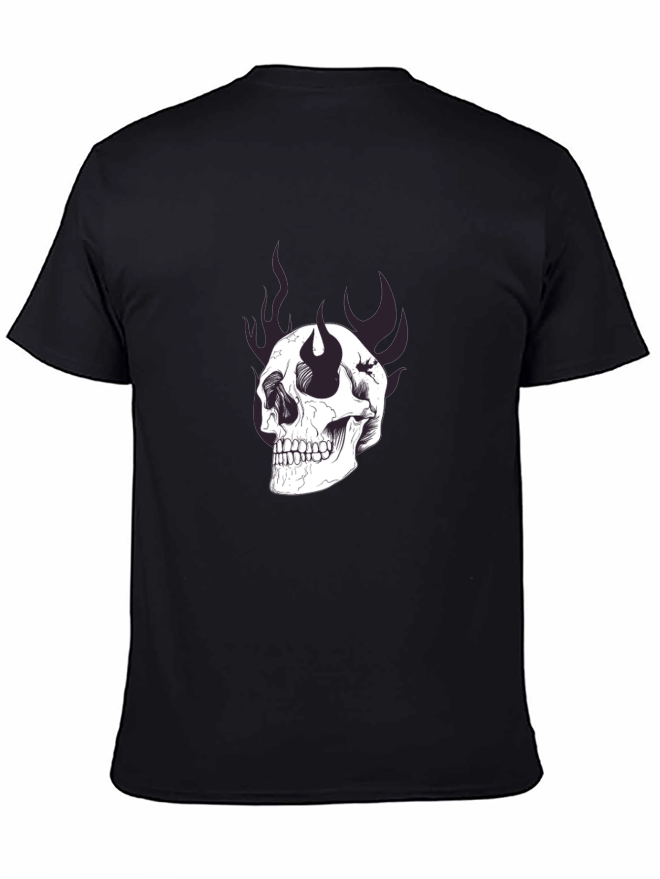 Skull Graphic Print Black T-Shirt