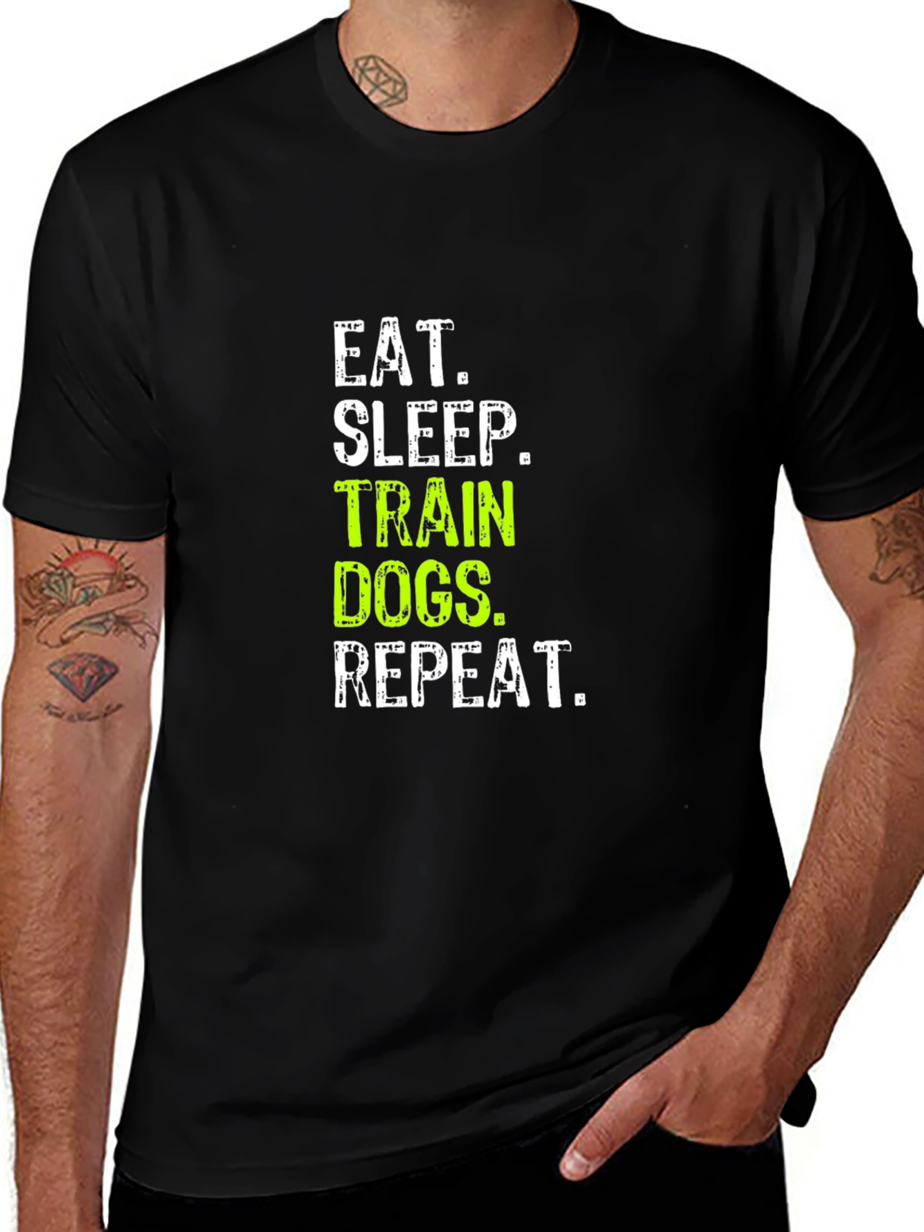 Eat Sleep Train Dogs Repeat Graphic Tee