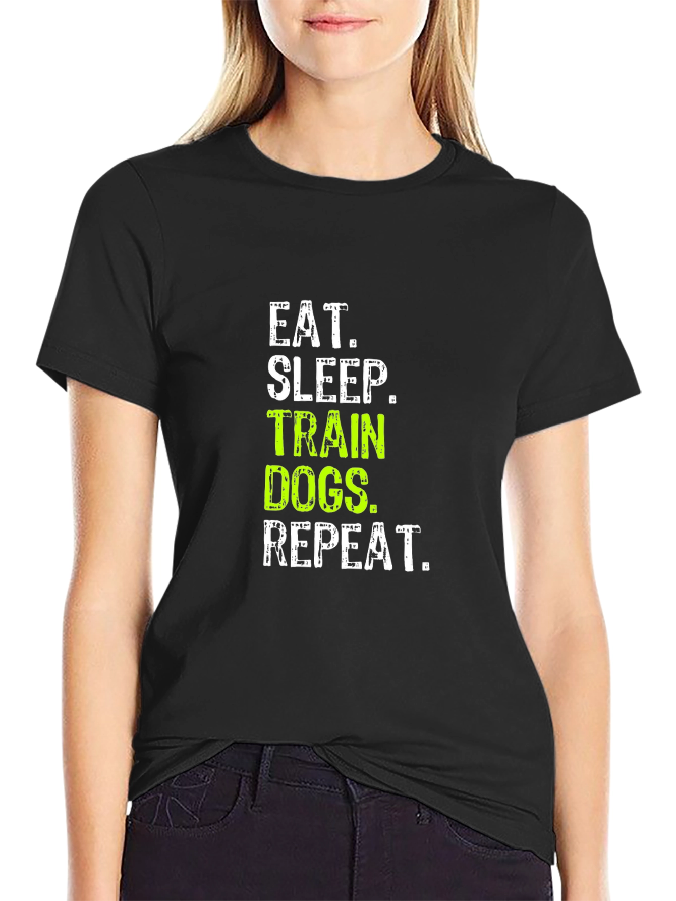Eat Sleep Train Dogs Repeat Graphic Tee