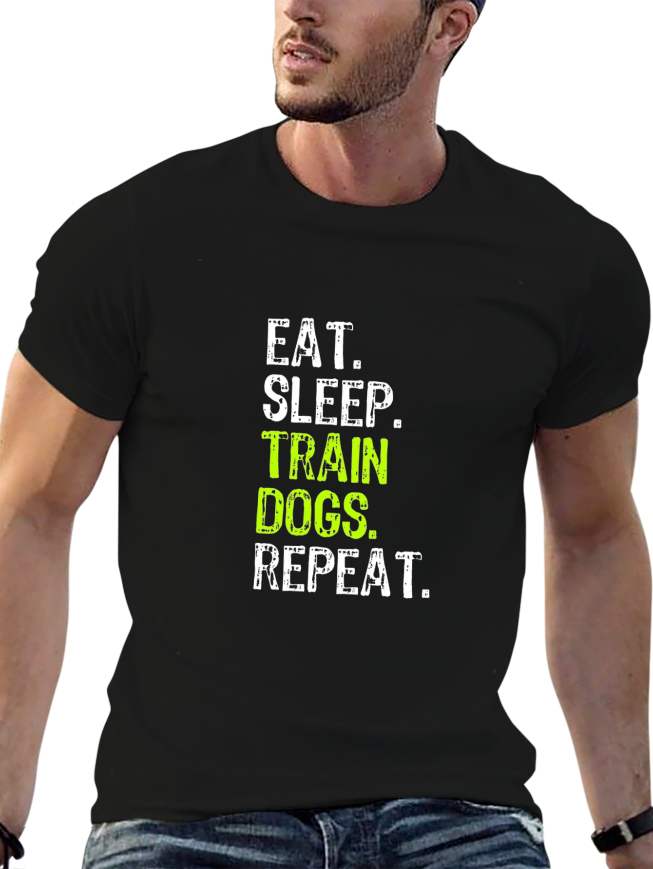 Eat Sleep Train Dogs Repeat Graphic Tee