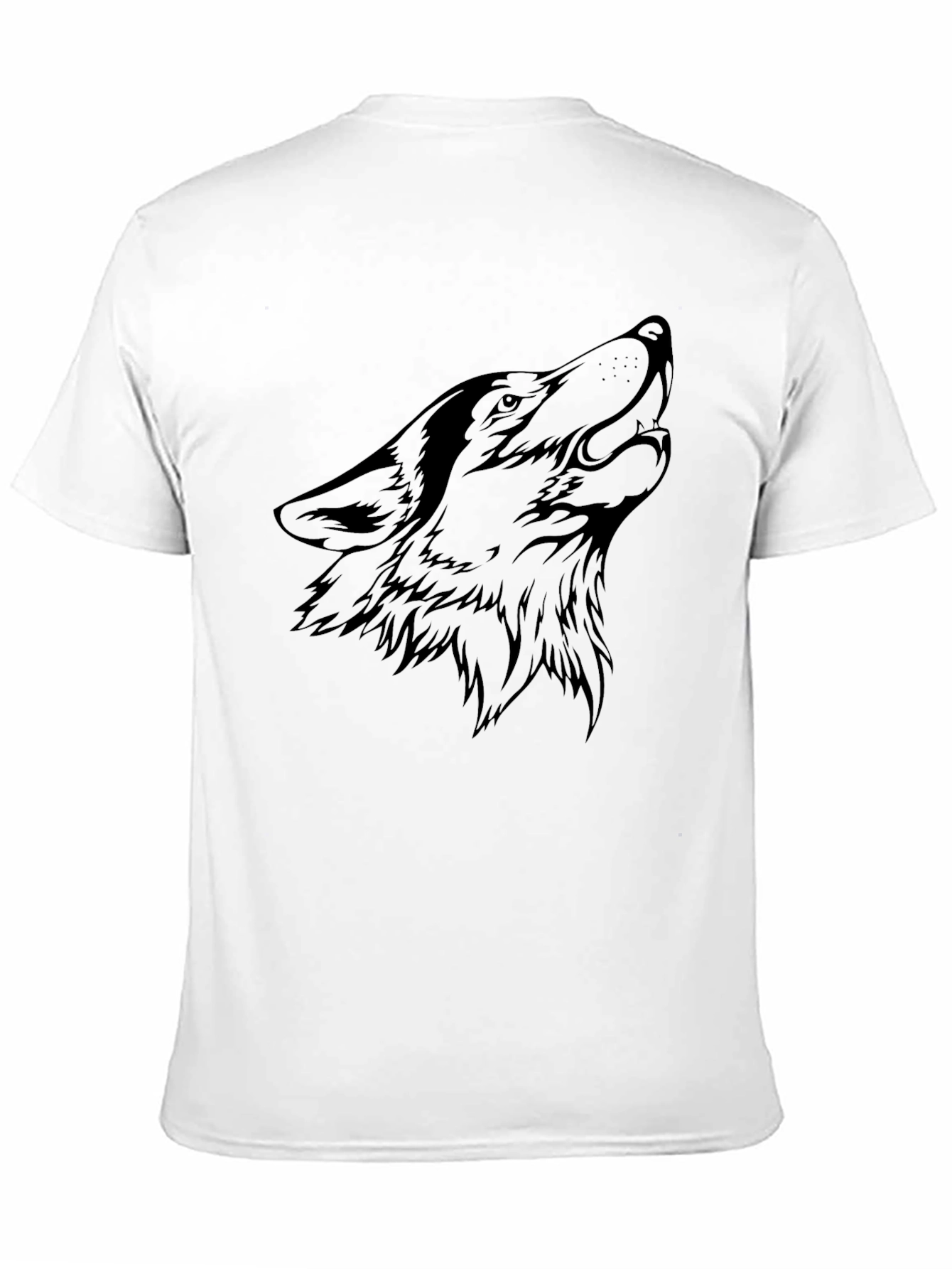 Black Wolf Graphic Tee - Mens Casual T-Shirt