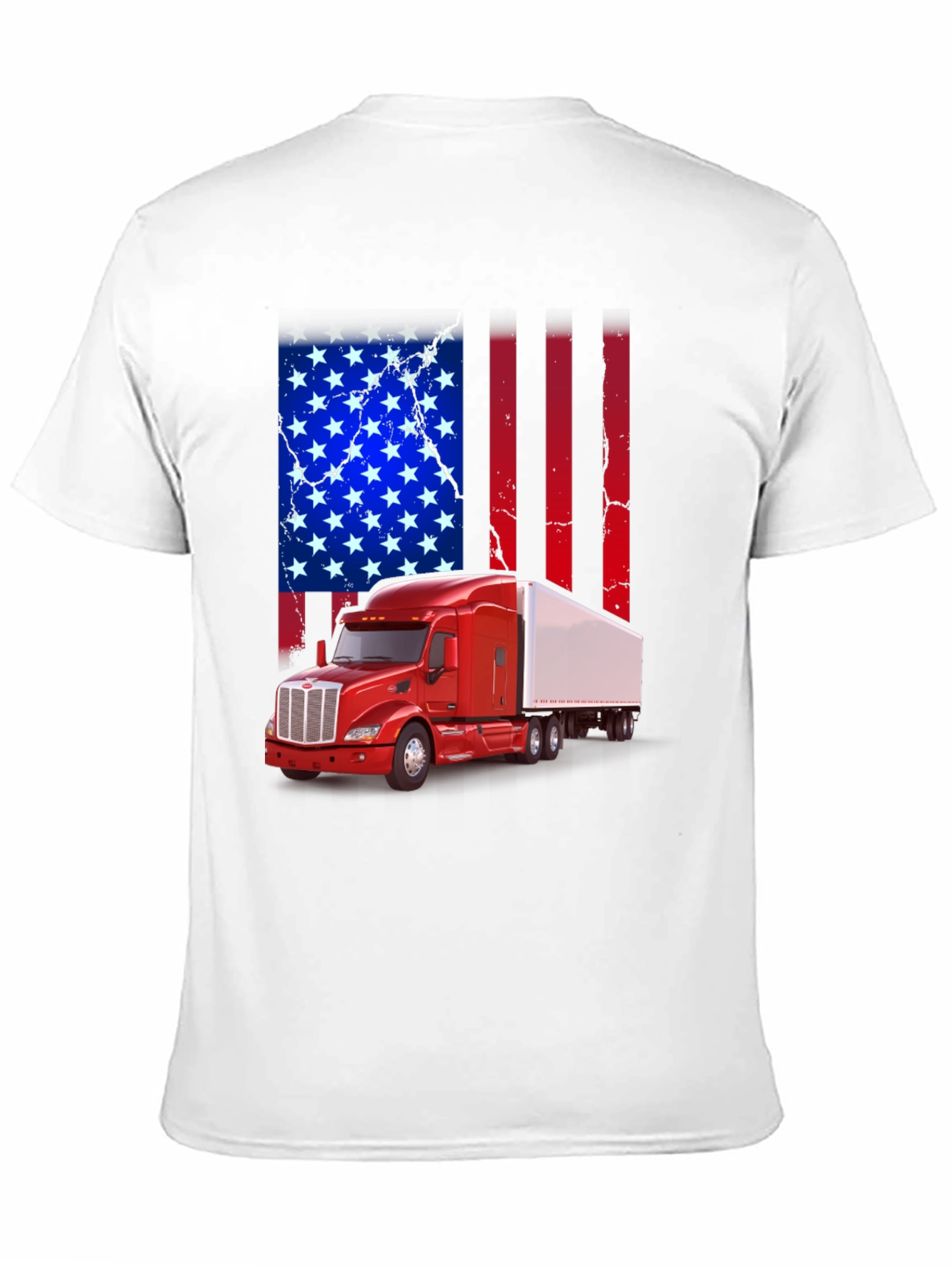 American Flag Trucker T-Shirt - Patriotic Design