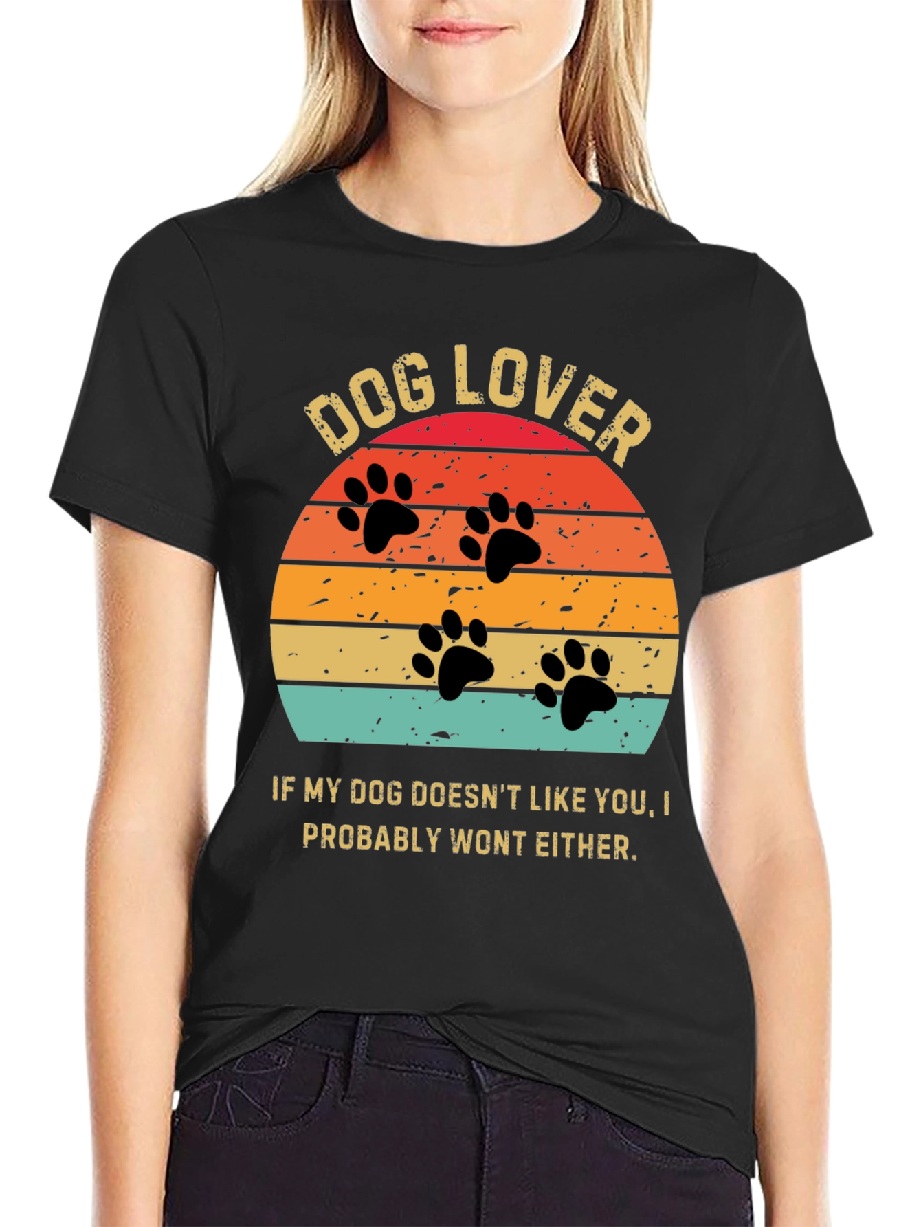 Dog Lover Sunset Graphic Tee