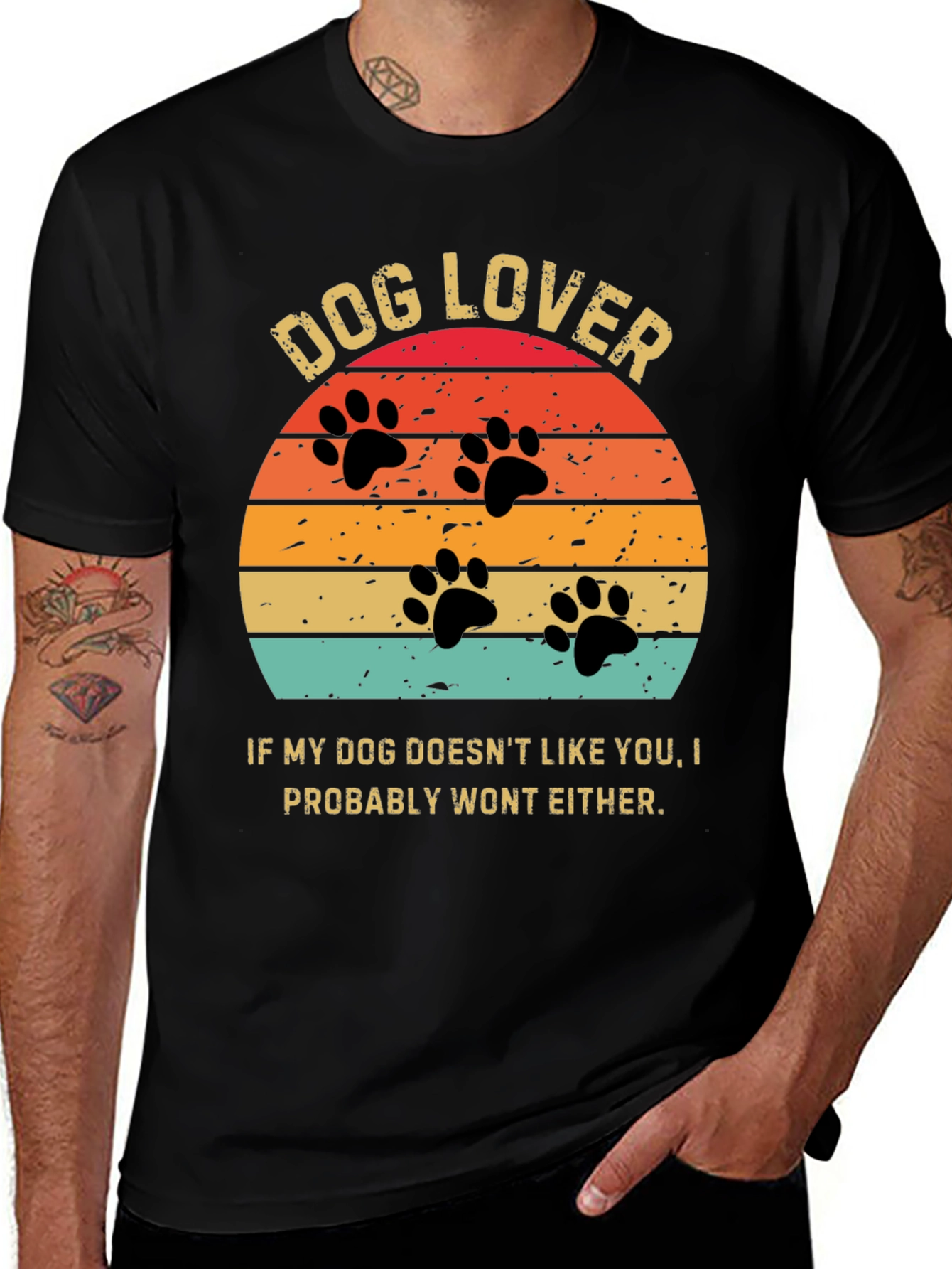 Dog Lover Sunset Graphic Tee