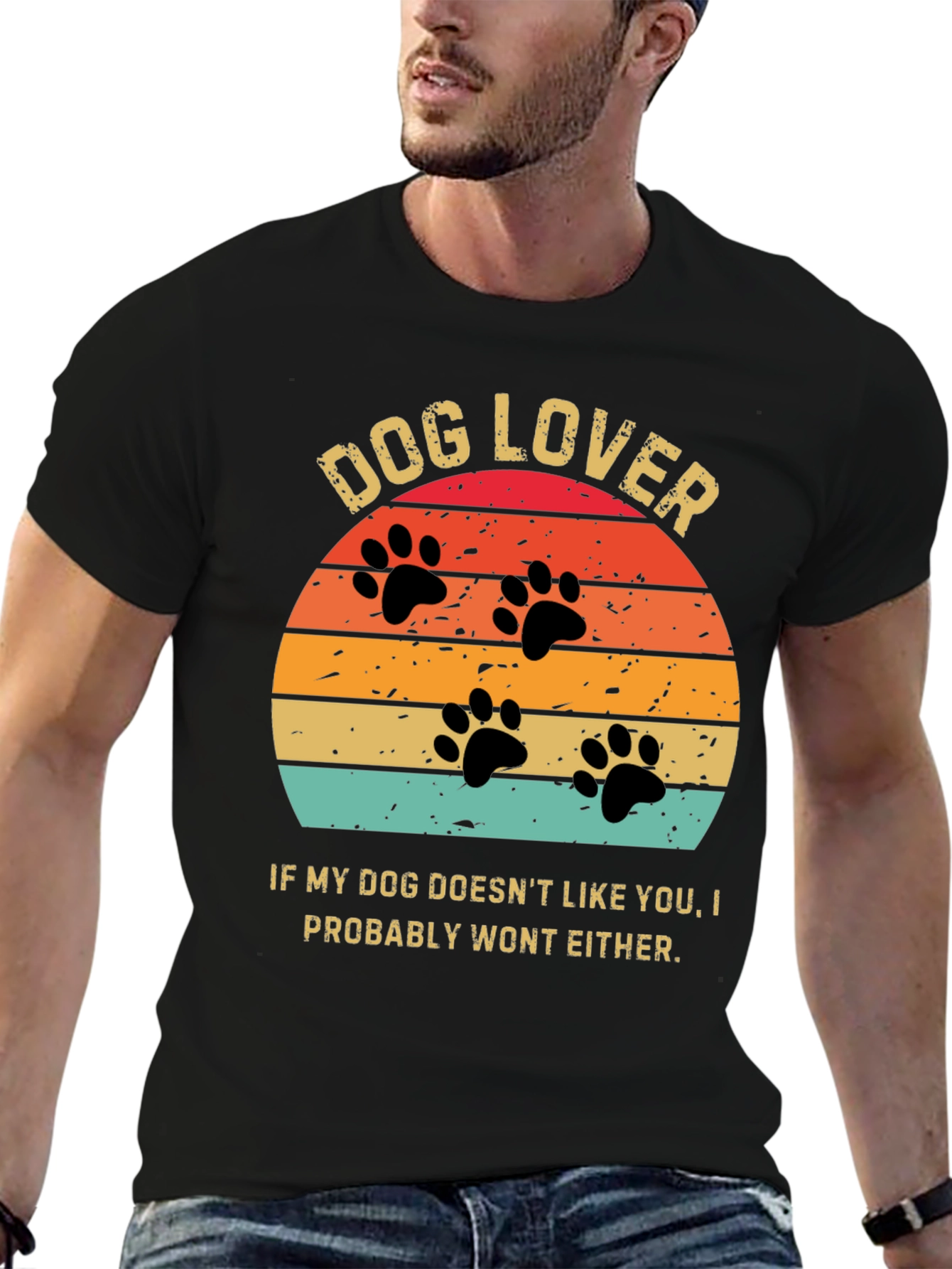 Dog Lover Sunset Graphic Tee