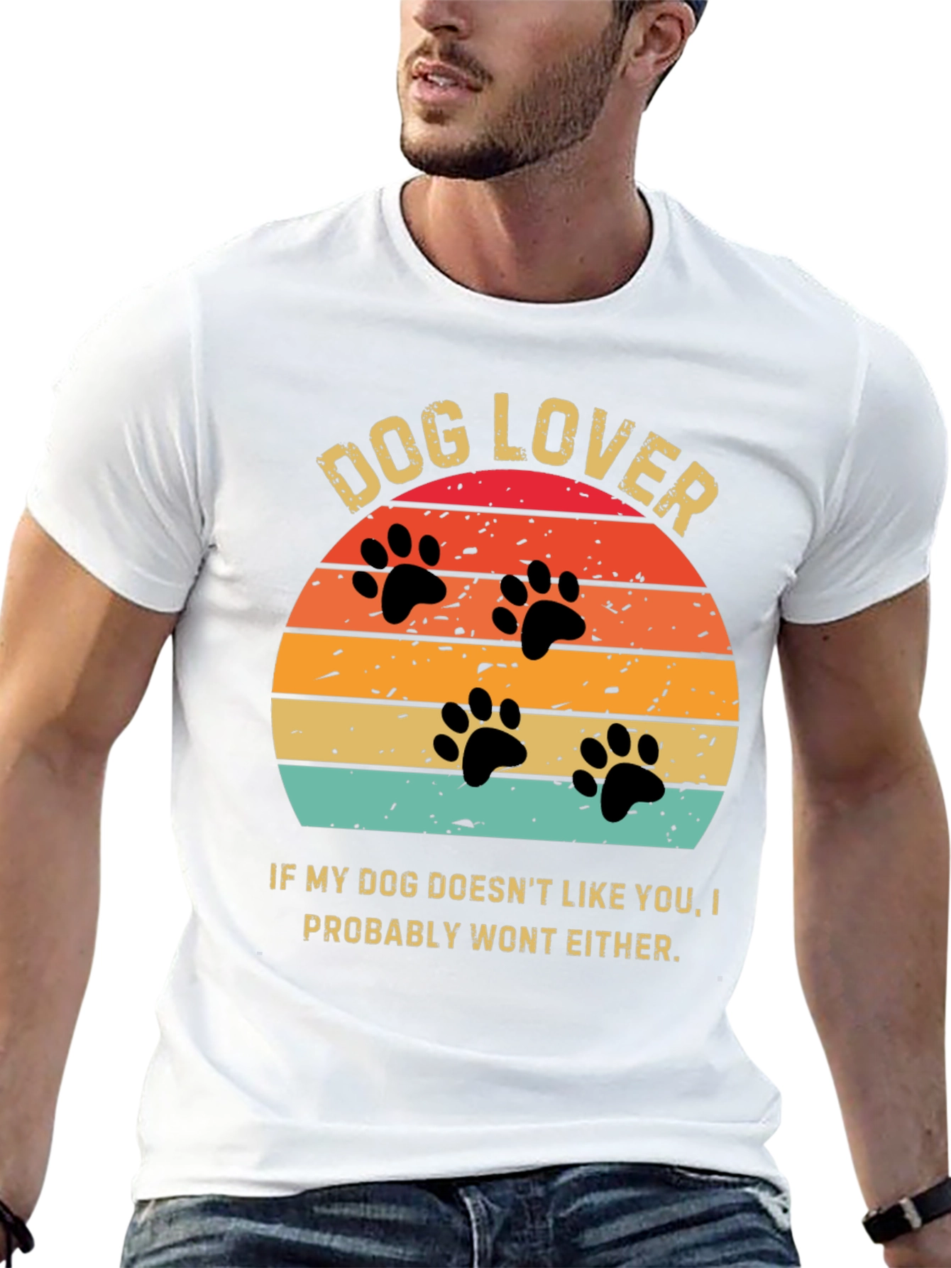 Dog Lover Sunset Graphic Tee