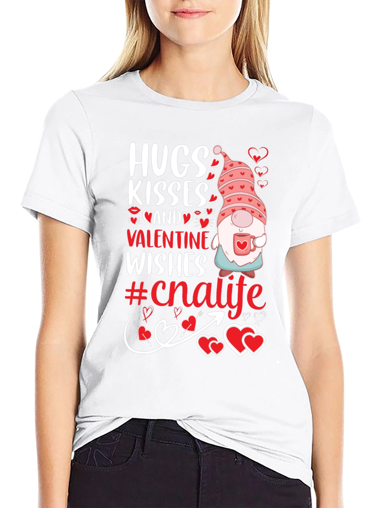 Hugs Kisses Valentine Gnome T-Shirt