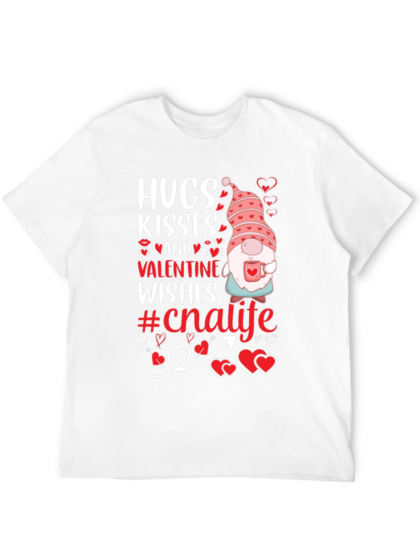 Hugs Kisses Valentine Gnome T-Shirt