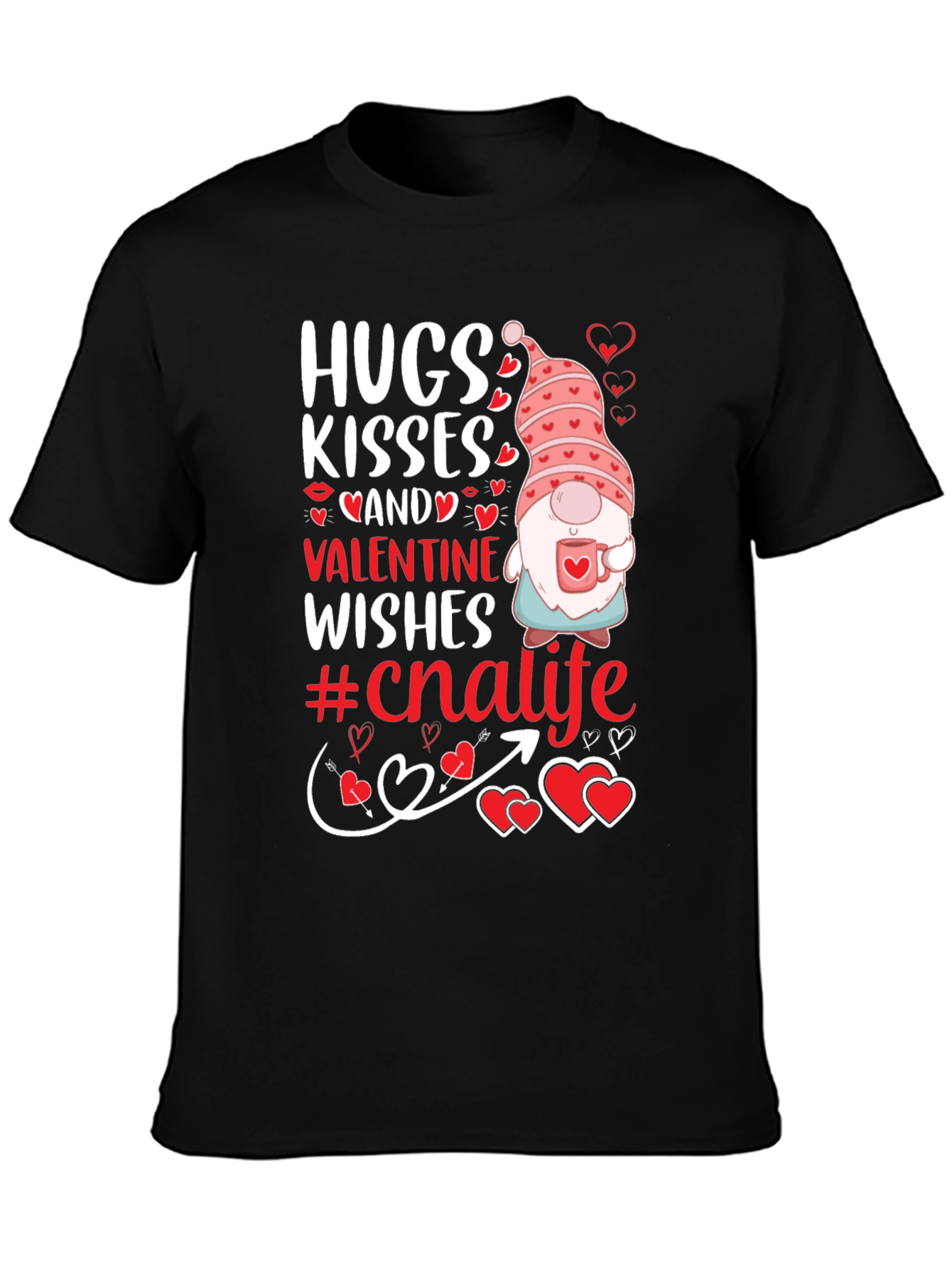 Hugs Kisses Valentine Gnome T-Shirt