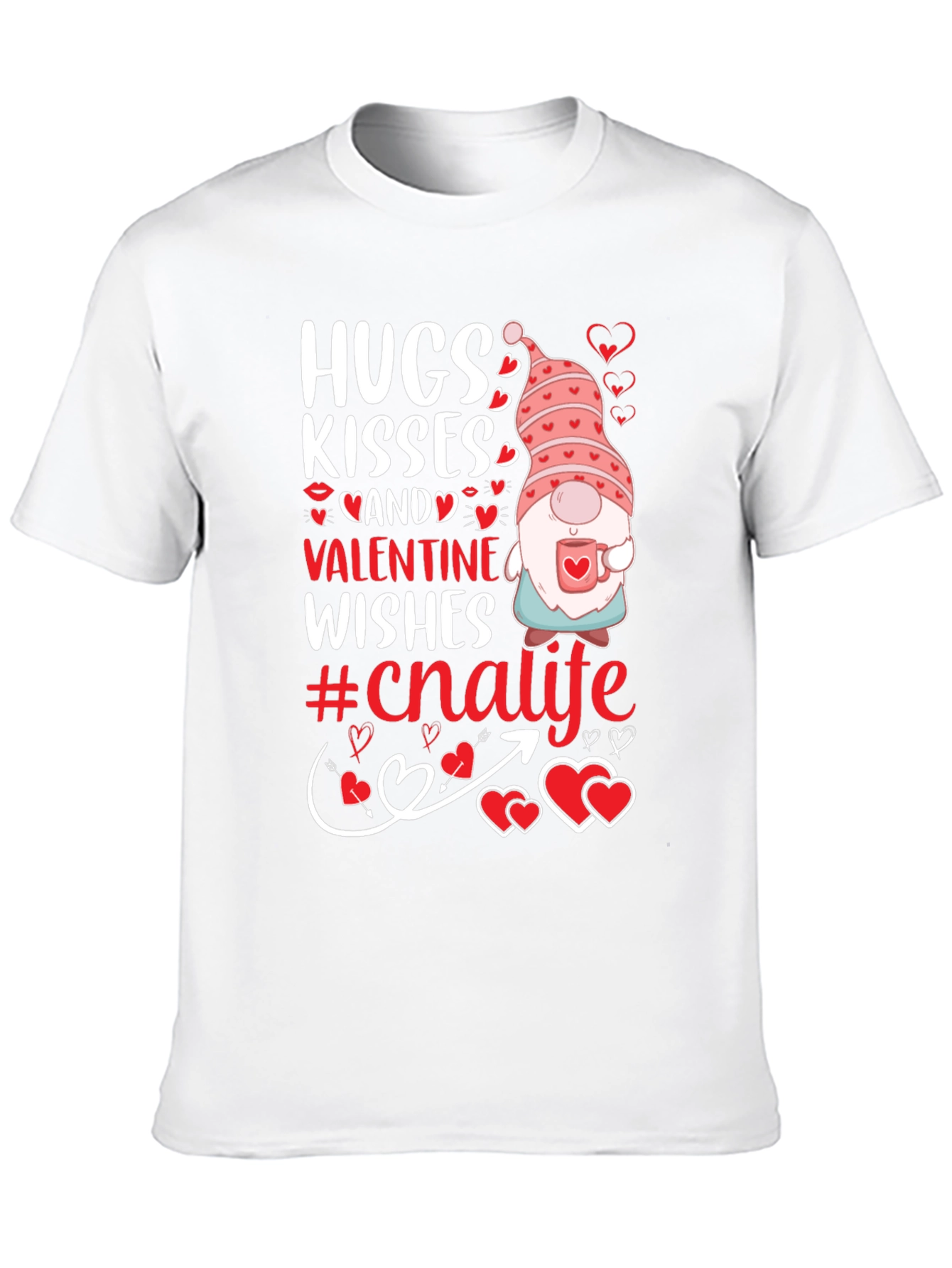 Hugs Kisses Valentine Gnome T-Shirt