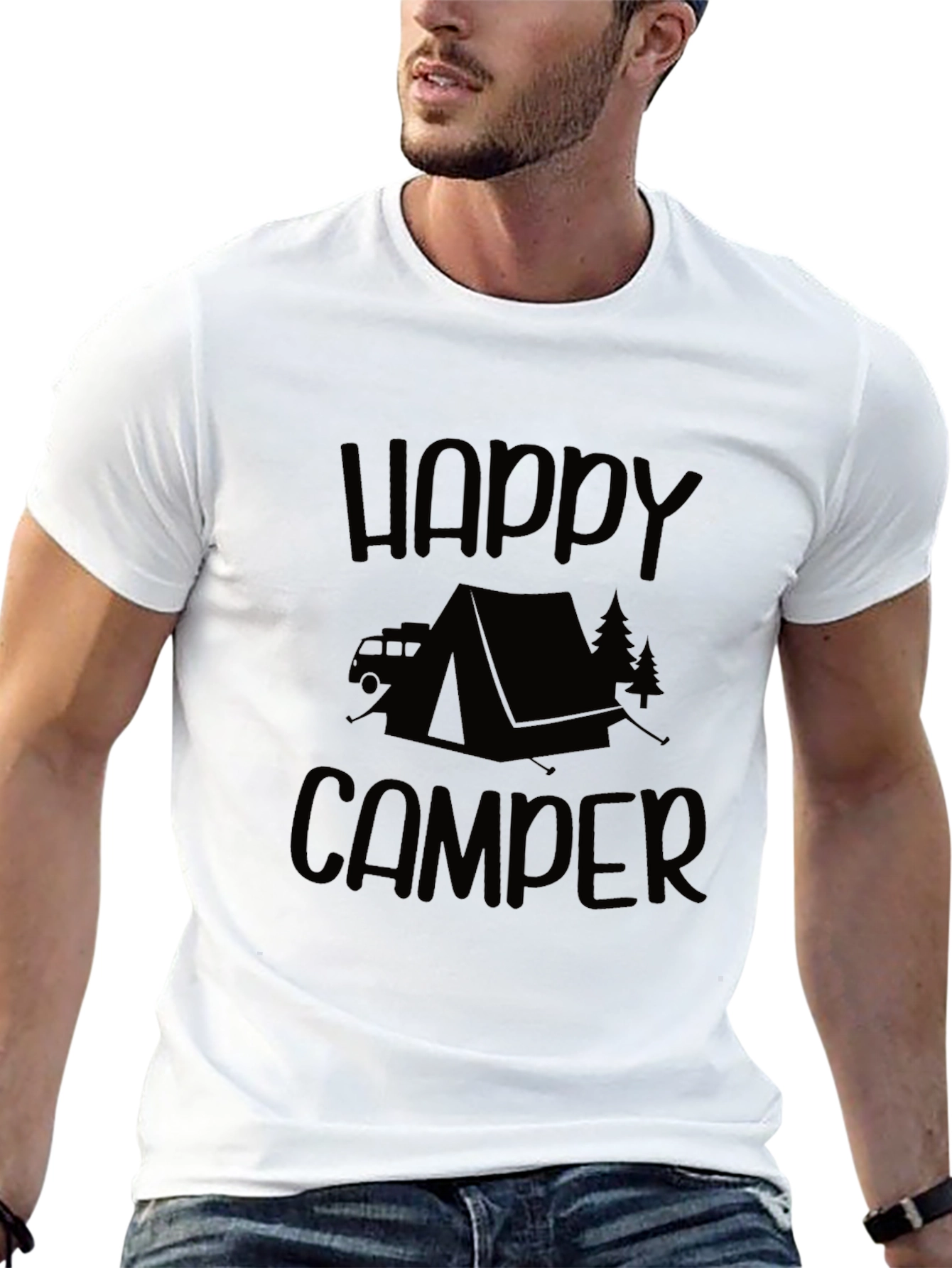 Happy Camper Graphic Tee - Camping Adventure Shirt