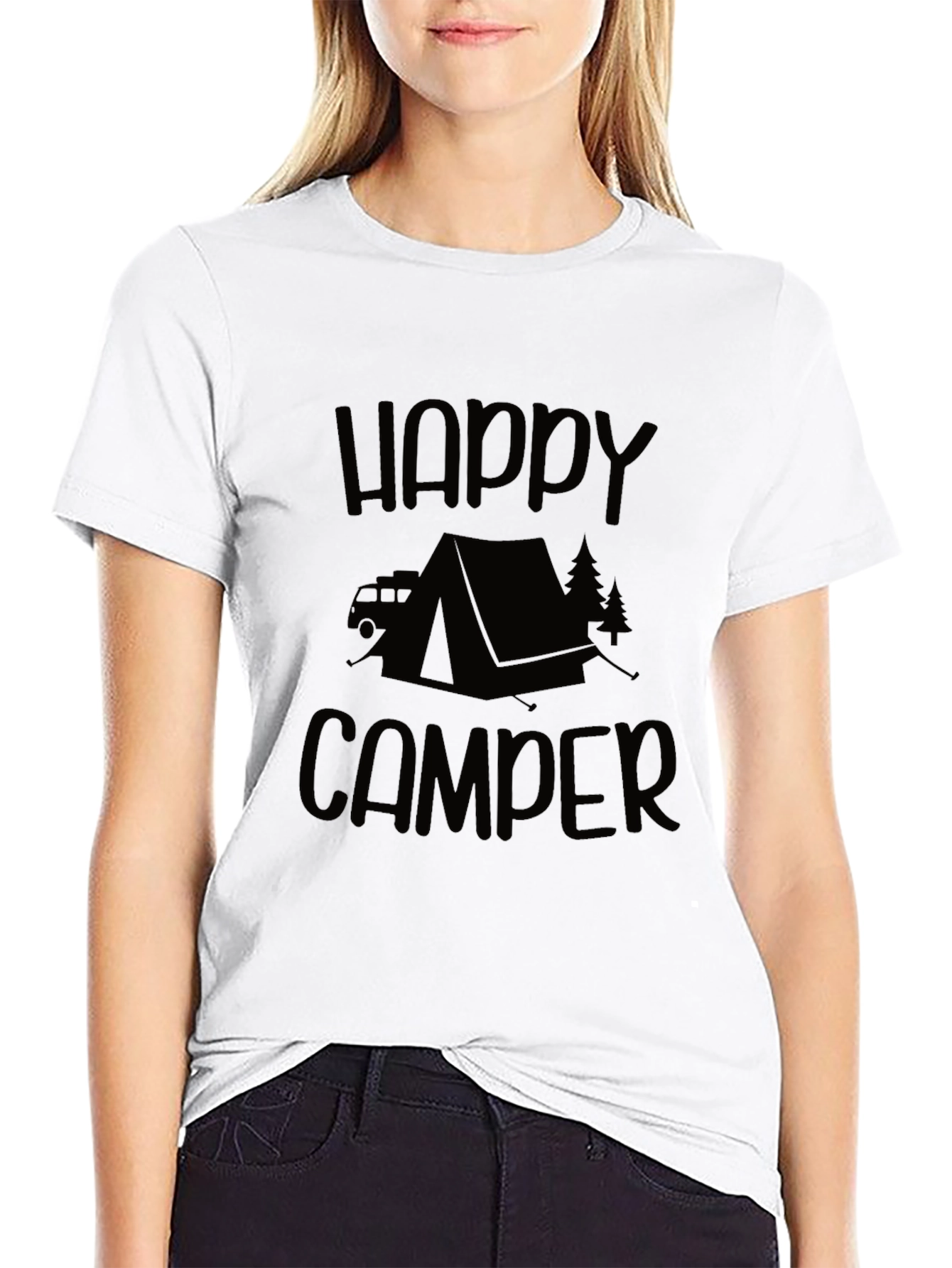 Happy Camper Graphic Tee - Camping Adventure Shirt