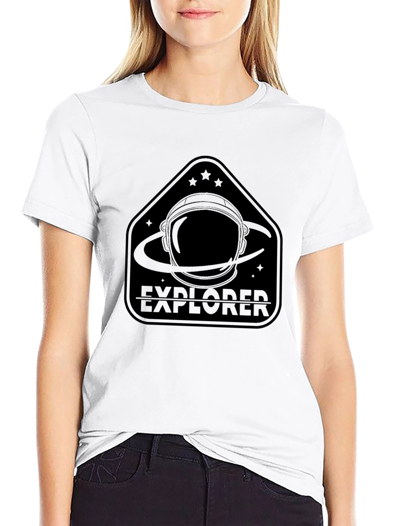 Explorer Astronaut Graphic Black T-Shirt
